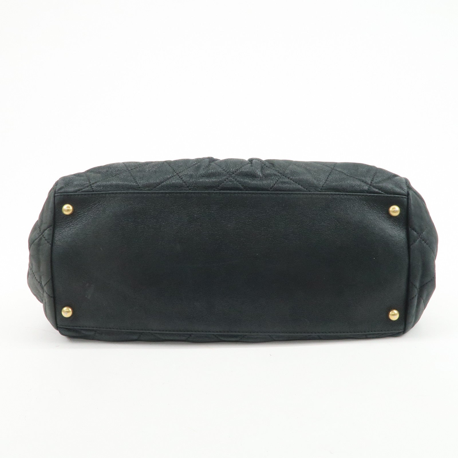 CHANEL Matelasse COCO Mark Lamb Skin Shoulder Bag Black A50475