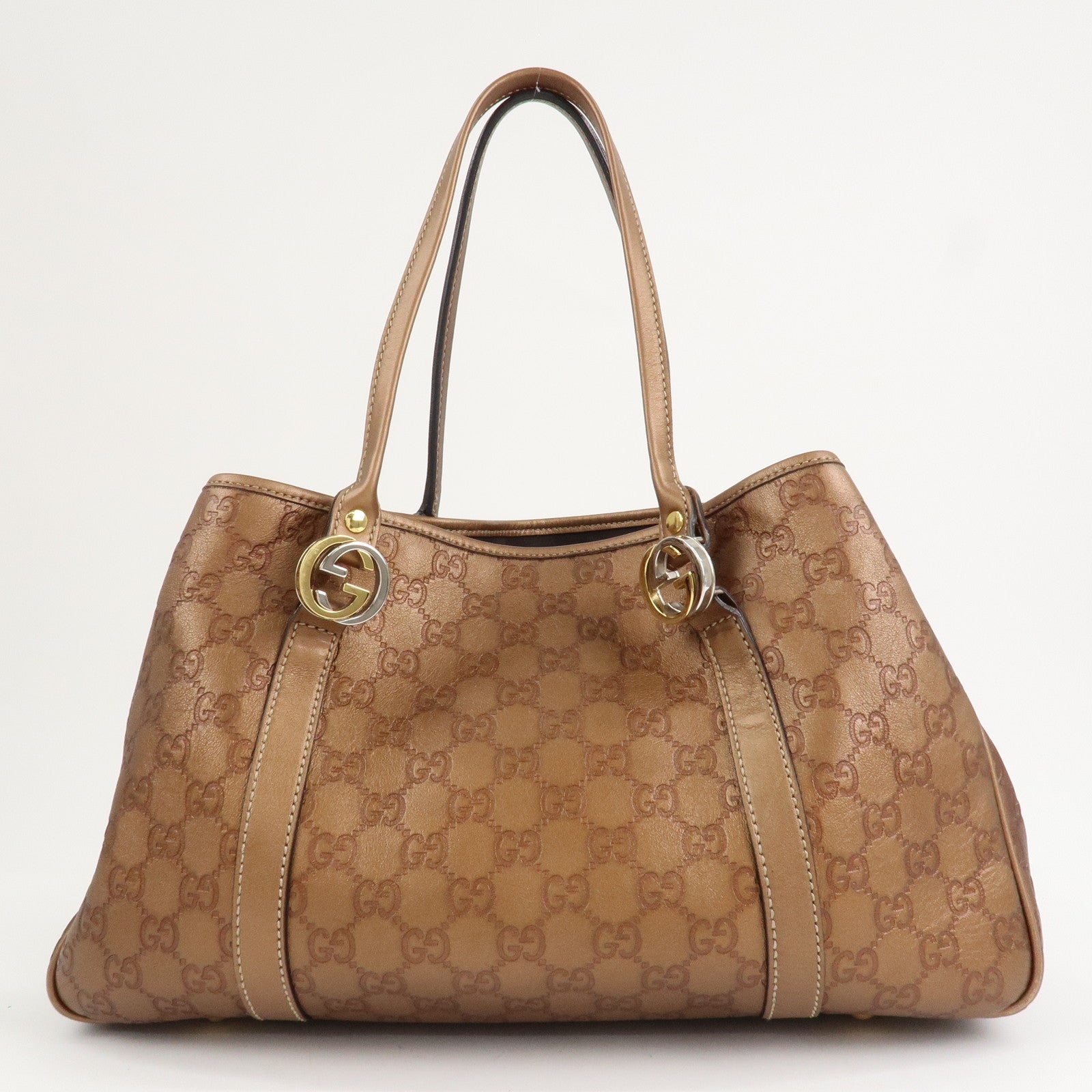 GGUCCI GG Twins Guccissima Leather Tote Bag Bronze 232957