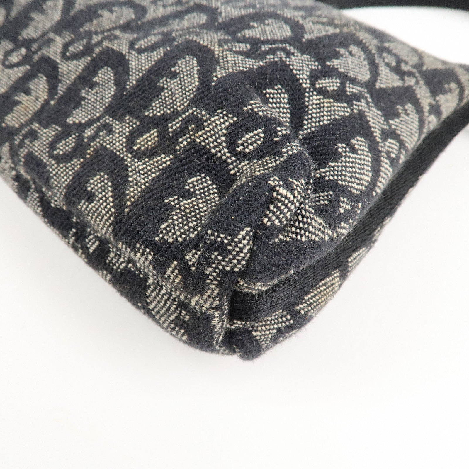 Christian Dior Trotter Canvas Leather Shoulder Bag Hand Bag Black Used