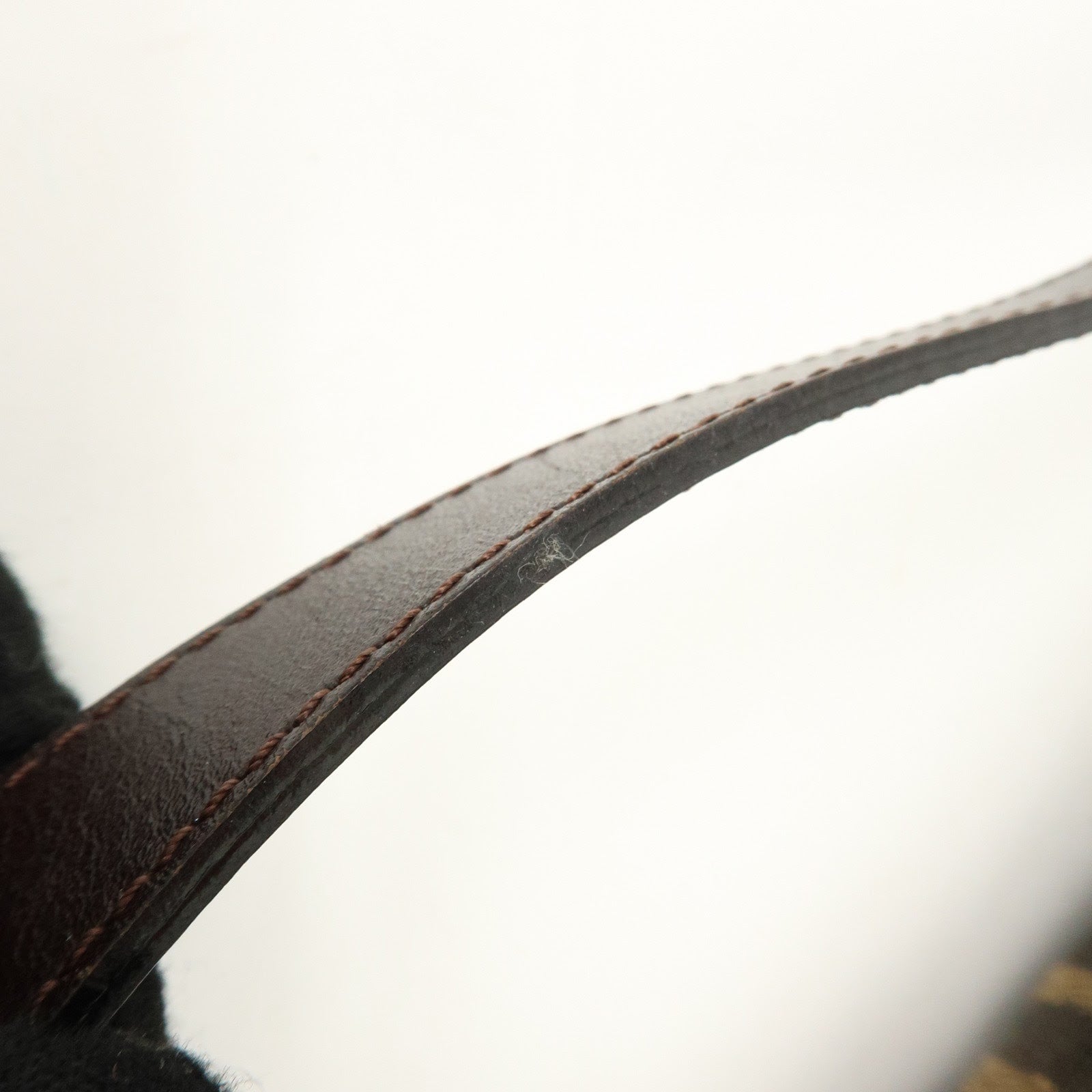 FENDI Mamma Baguette Zucca Canvas Leather Shoulder Bag Brown 26325