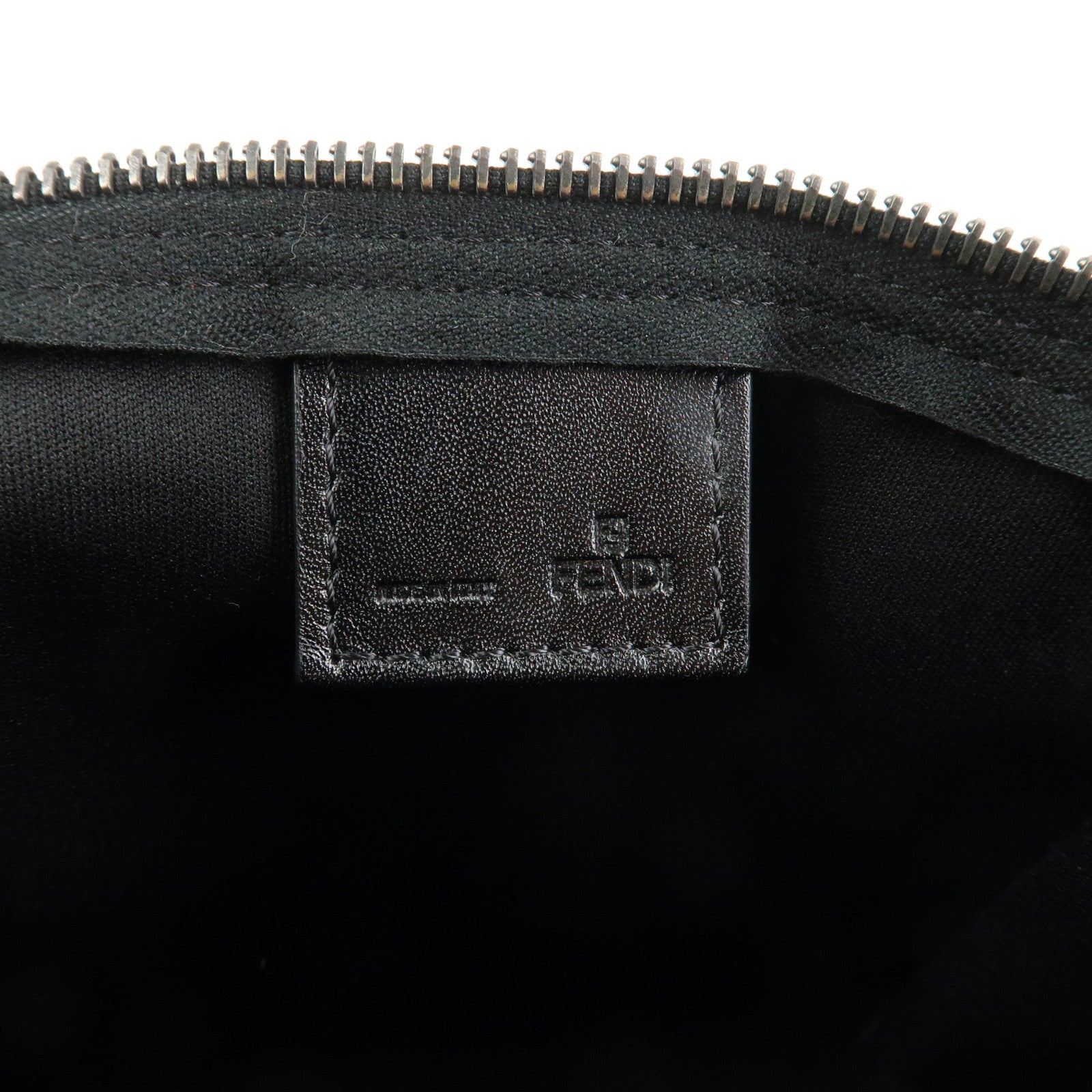 FENDI Zucchino Logo Canvas Cosmetic Pouch Black 7N0007