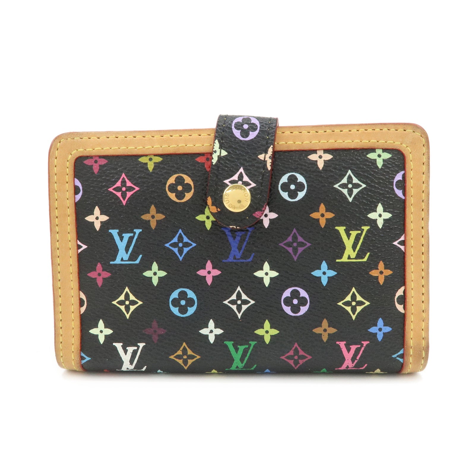 Louis Vuitton Monogram Multicolor Portefeuille Billets Viennois Wallet Noir M92988 Used