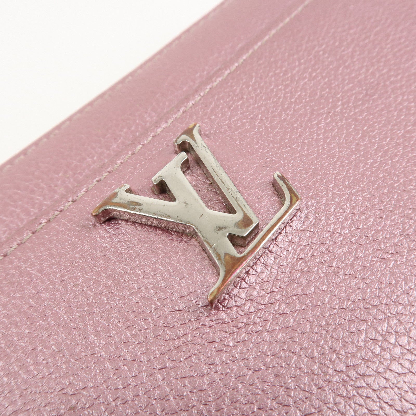 Louis Vuitton Calf Leather Zippy Lock Me Wallet Crystal Rose M69812 Used