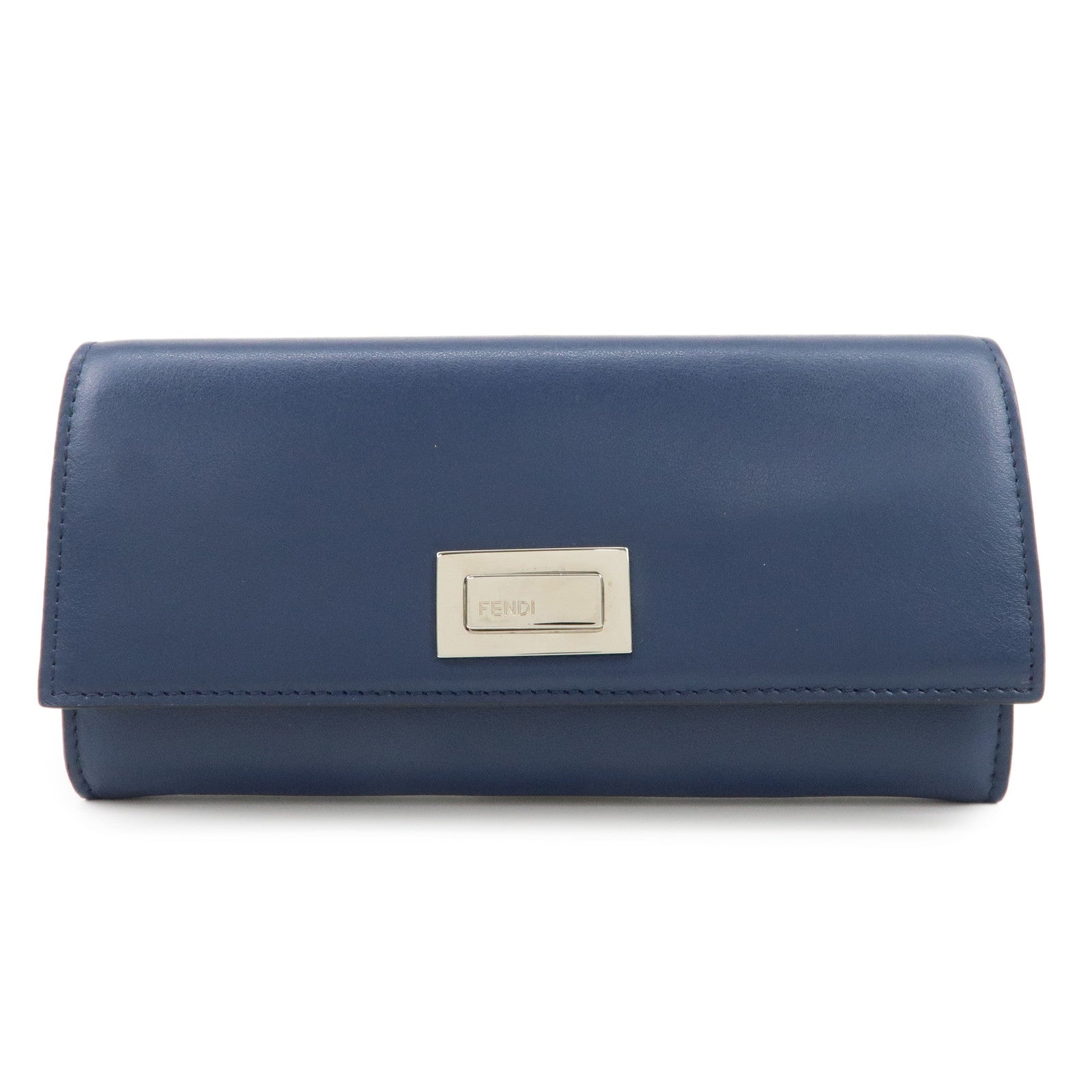 FENDI Peekaboo Leather Bi-fold Continental Wallet Long Wallet 8M0377 Used