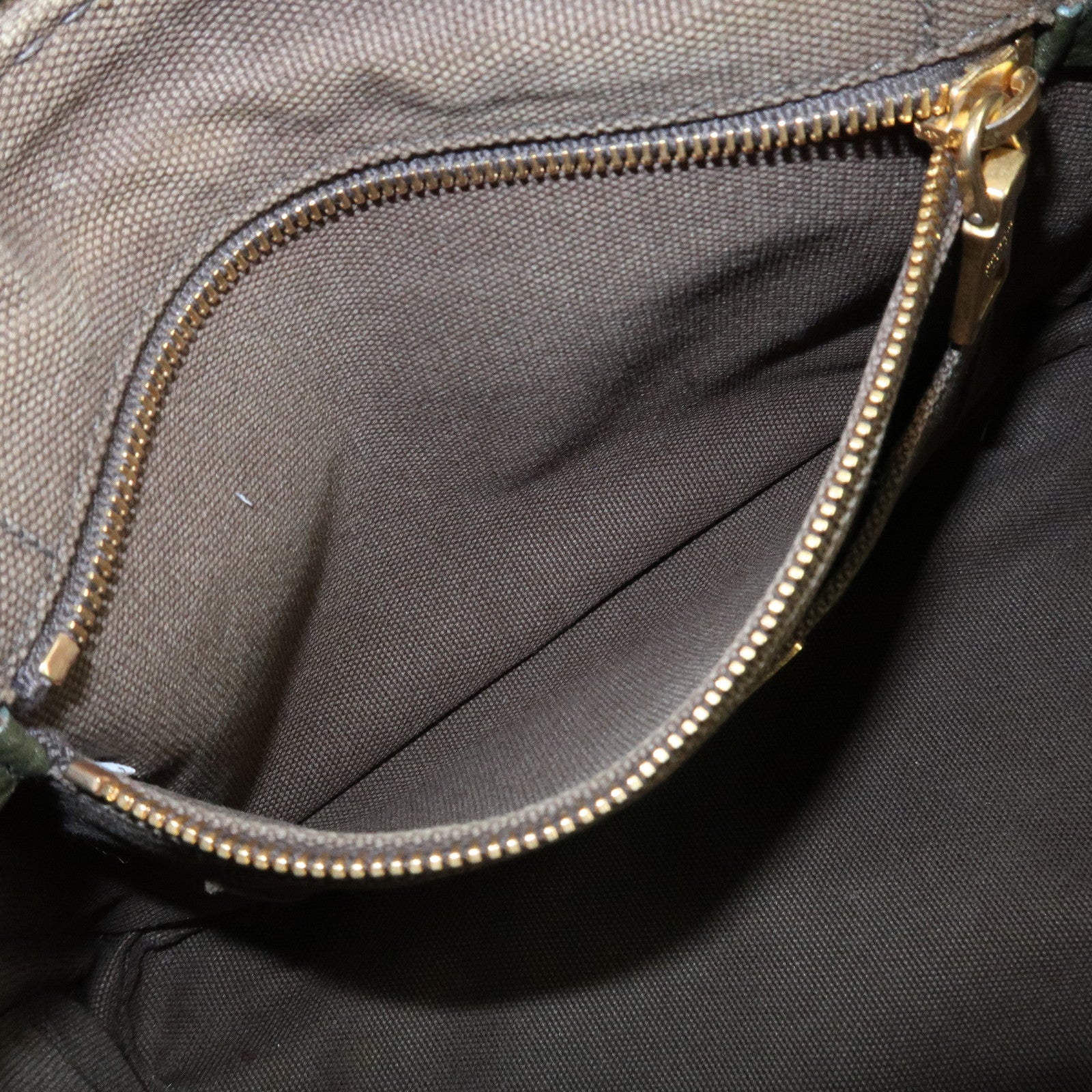 PRADA Logo Canapa Mini Canvas Tote Bag Hand Bag Khaki BN2439 Used