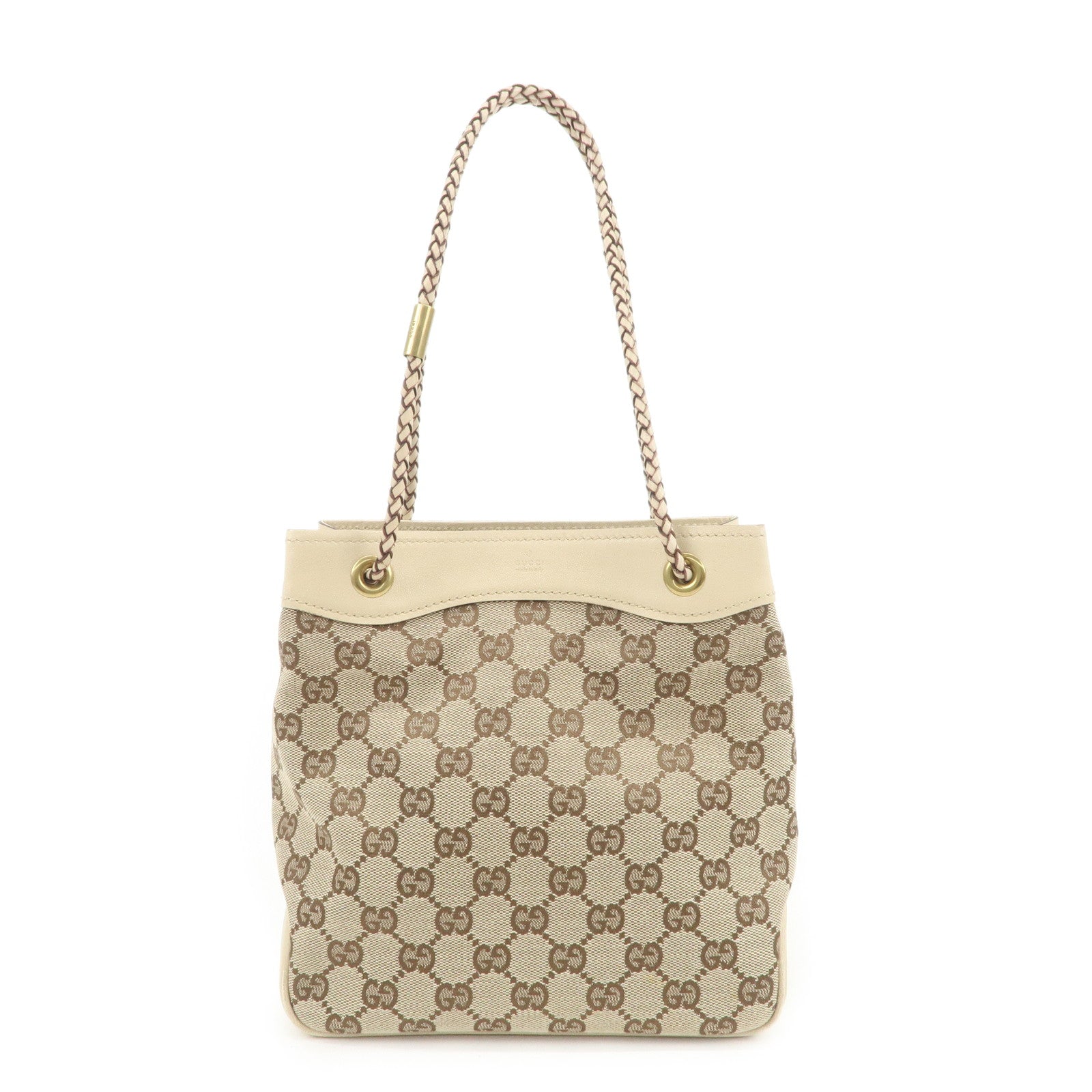 GUCCI GG Canvas Leather Shoulder Bag Hand Shoulder Bag Ivory 109143