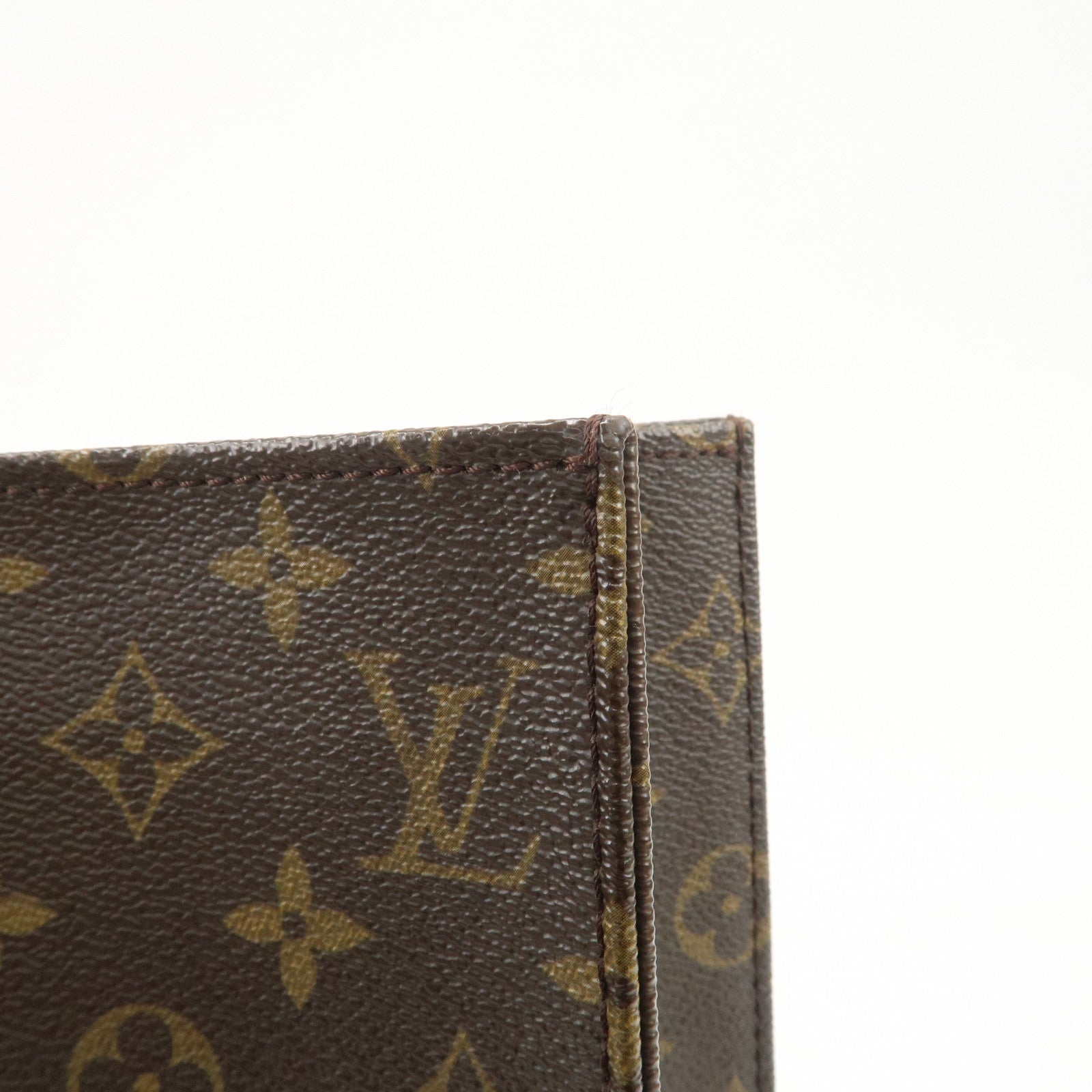 Louis Vuitton Monogram Sac Plat Tote Bag Hand Bag Brown M51140