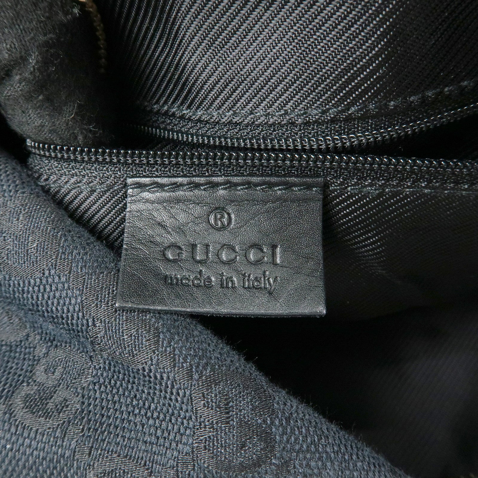 GUCCI GG Canvas Leather Shoulder Bag Hand Bag Black 001.4287