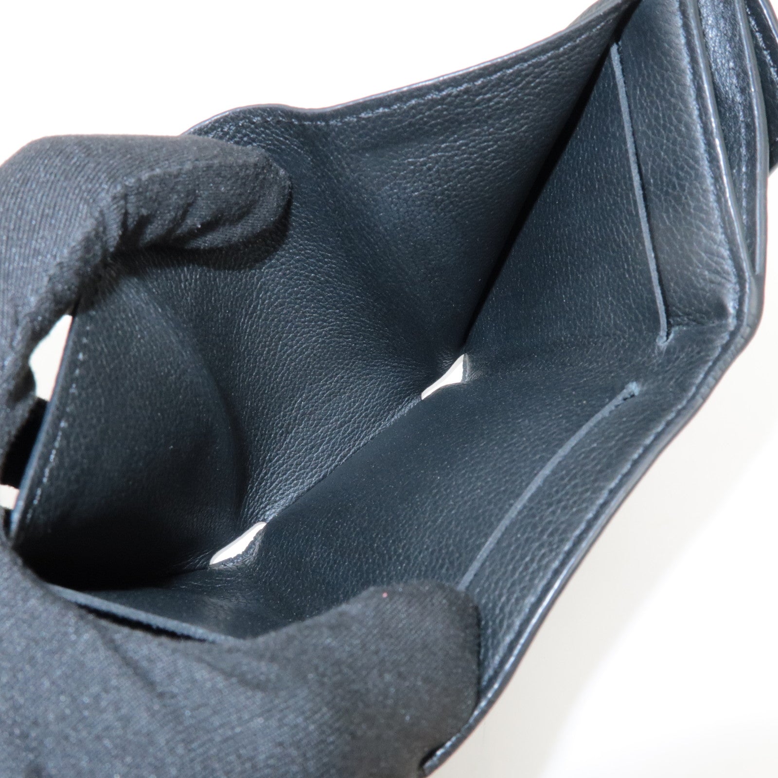 Louis Vuitton Leather Portefeuille Lock Mini Compact Wallet M63921 Used