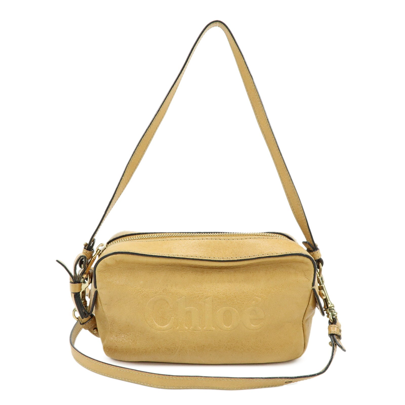 Chloe Shadow Leather 2Way Bag Shoulder Bag Light Brown