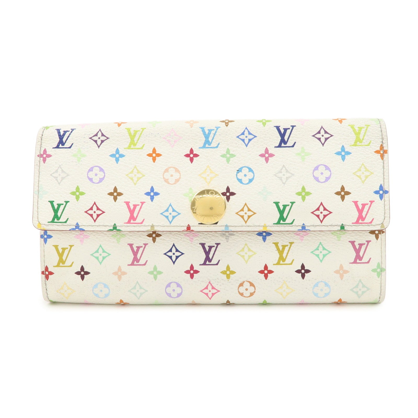 Louis Vuitton Monogram Multicolor Pochette Portte Monnaie Credi Long Wallet M60004 Used