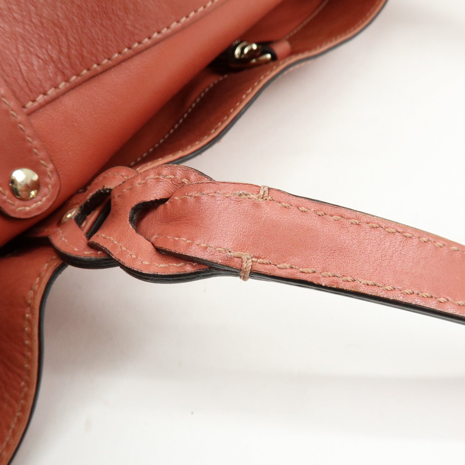 GUCCI Logo Leather Tote Bag Shoulder Bag Hand Bag Rose Pink 247209