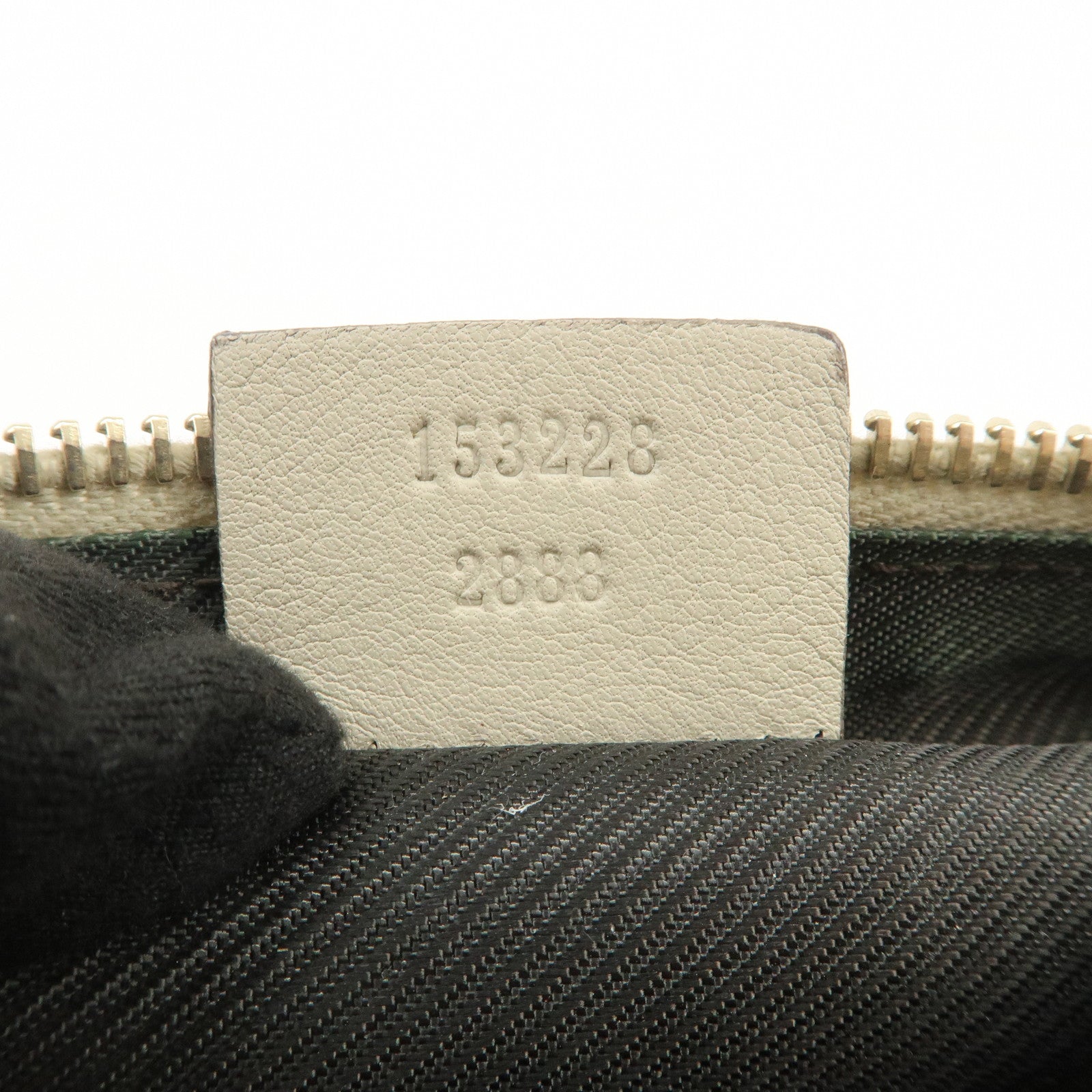 GUCCI Guccissima Leather Pouch Cosmetic Pouch Purse Ivory 153228