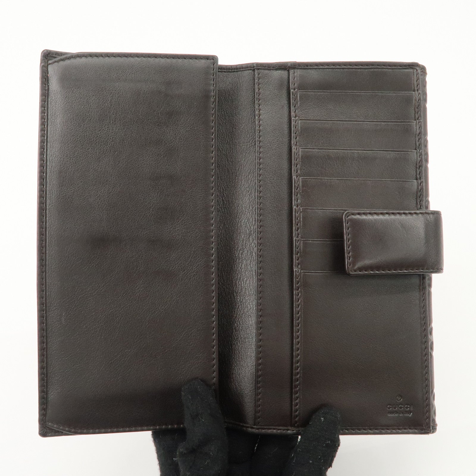 GUCCI Guccissima Mayfair Leather W Hook Long Bi-fold Wallet 256933 Used