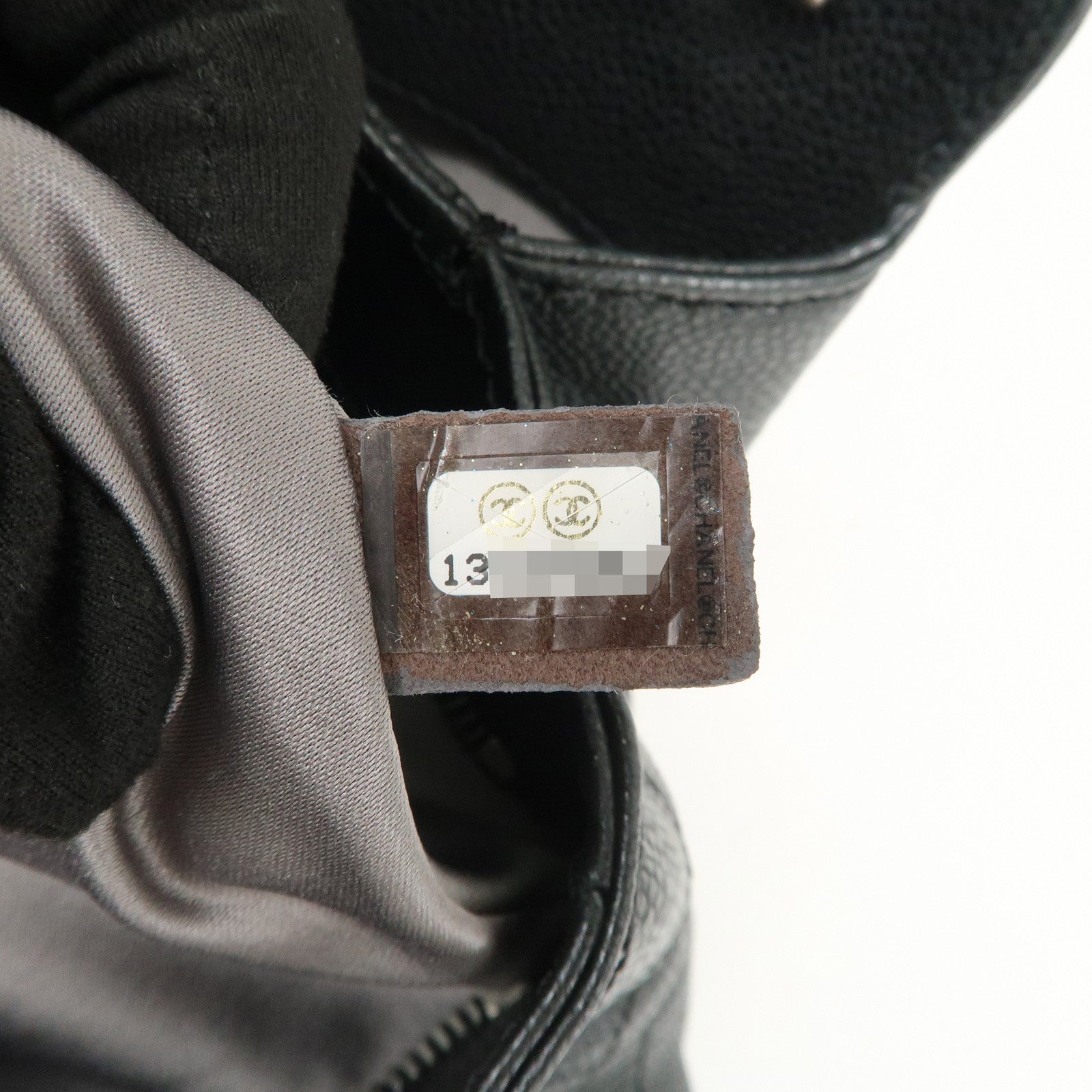 CHANEL COCO Mark Caviarskin Chain Shoulder Bag Black Silver