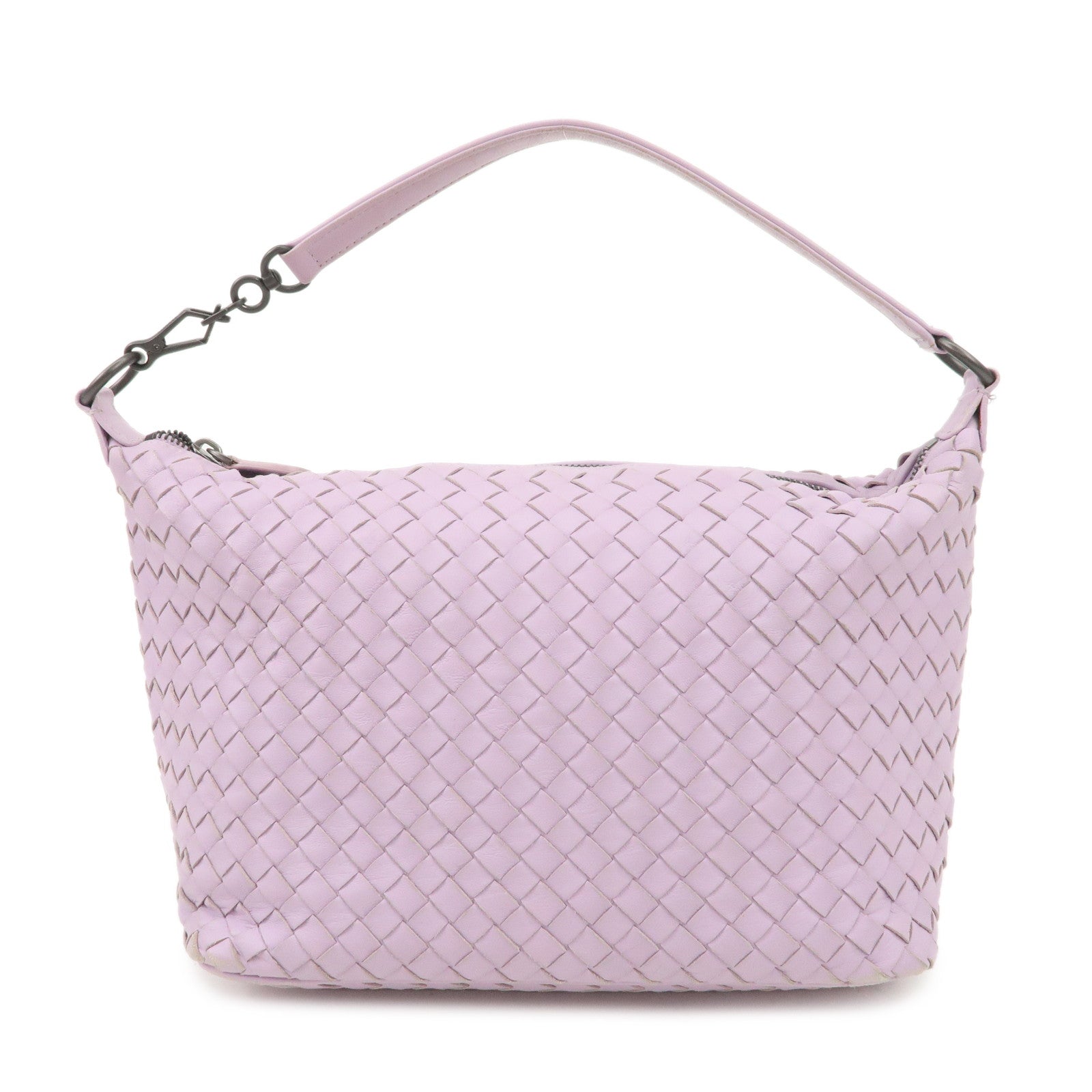 BOTTEGA VENETA Intrecciato Leather Shoulder Bag Hand Bag Purple Used