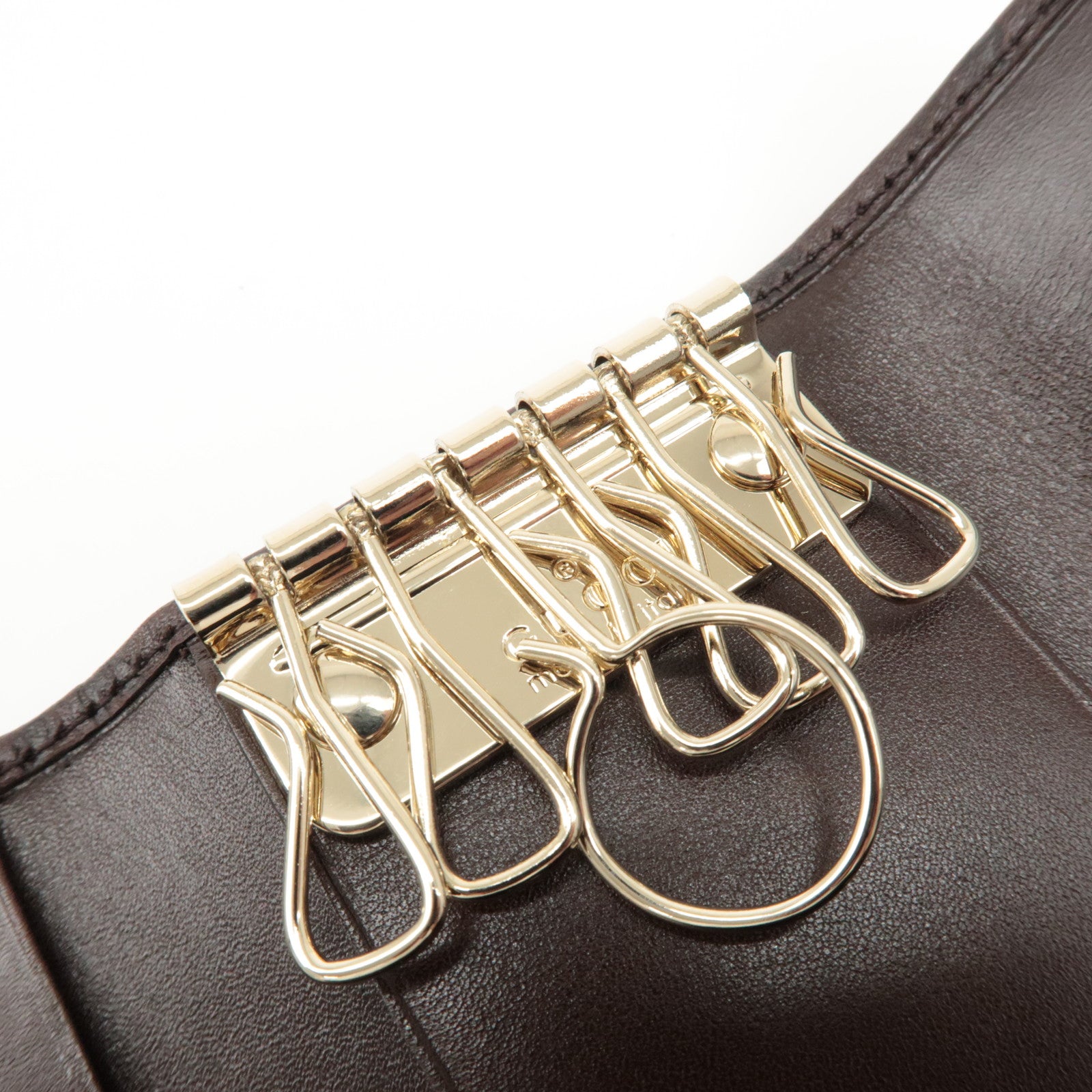GUCCI Guccissima Leather 6 Rings Key Case Key Holder Brown 138093 Used