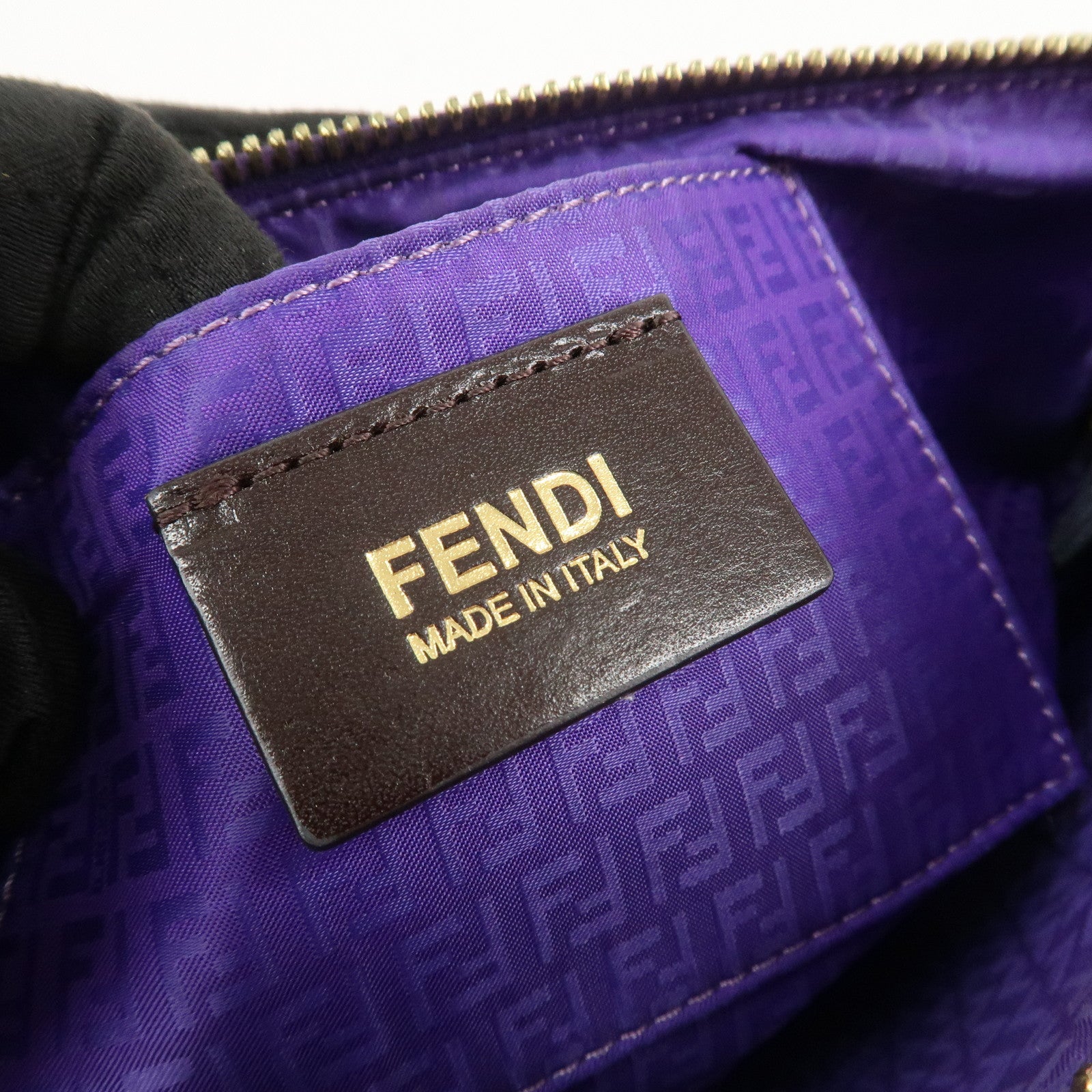 FENDI Zucca PVC Chain Accessory Pouch Hand Bag Shoulder Bag 8BR592