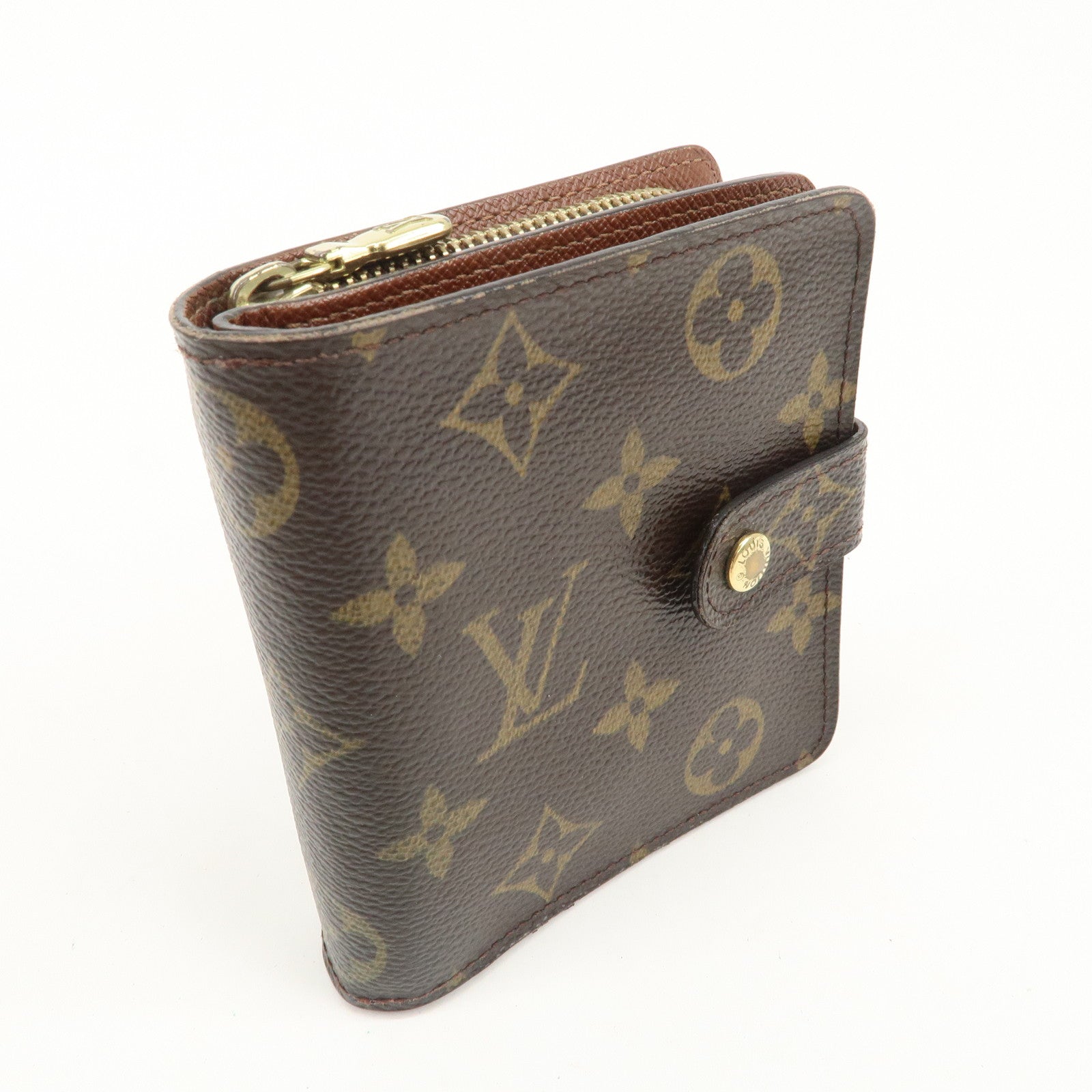 Louis Vuitton Monogram Canvas Compact Zippy Wallet Brown M61667