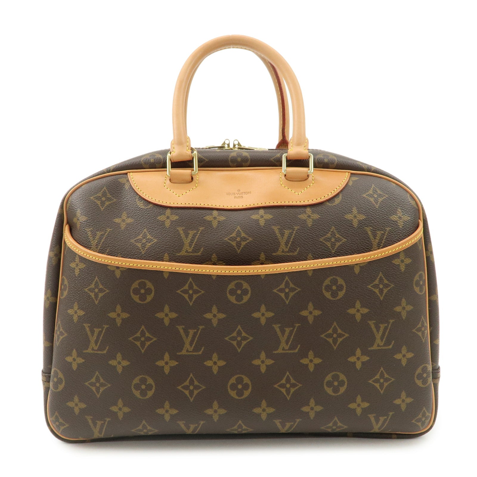 Louis Vuitton Monogram Deauville Hand Bag Brown M47270 Used