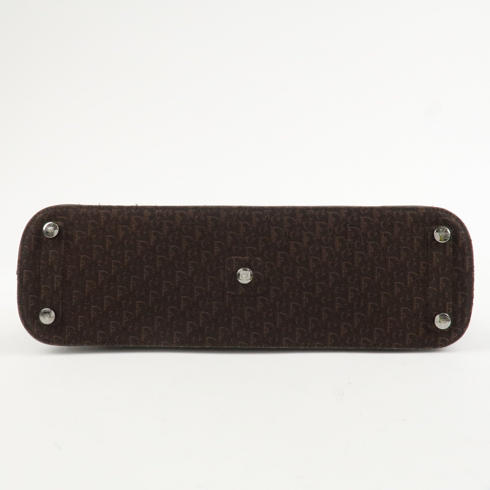 Christian Dior Street Chic Trotter Canvas Leather Hand Bag Brown Used