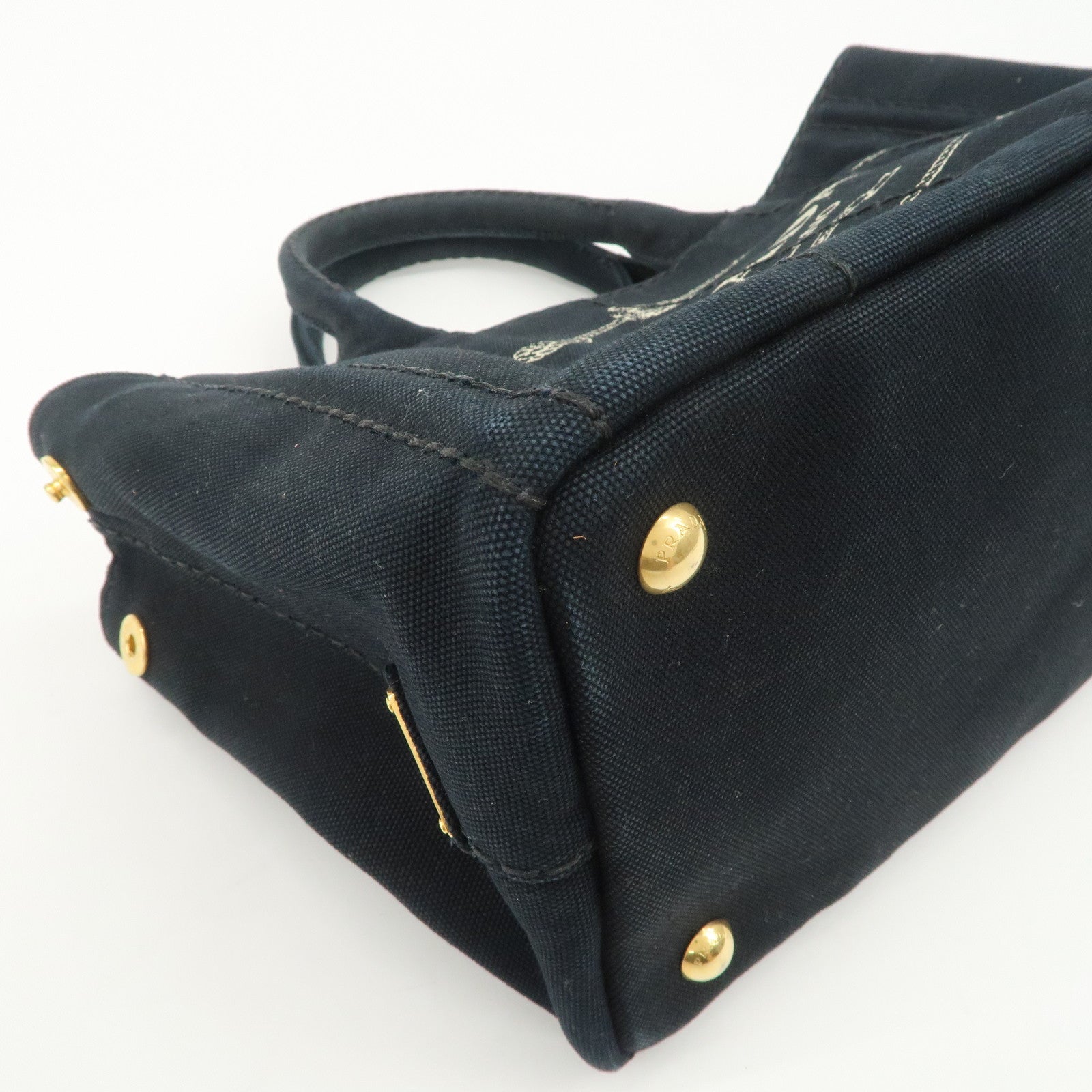 PRADA Logo Canapa Mini Canvas 2Way Bag Hand Bag Shoulder Bag 1BG439