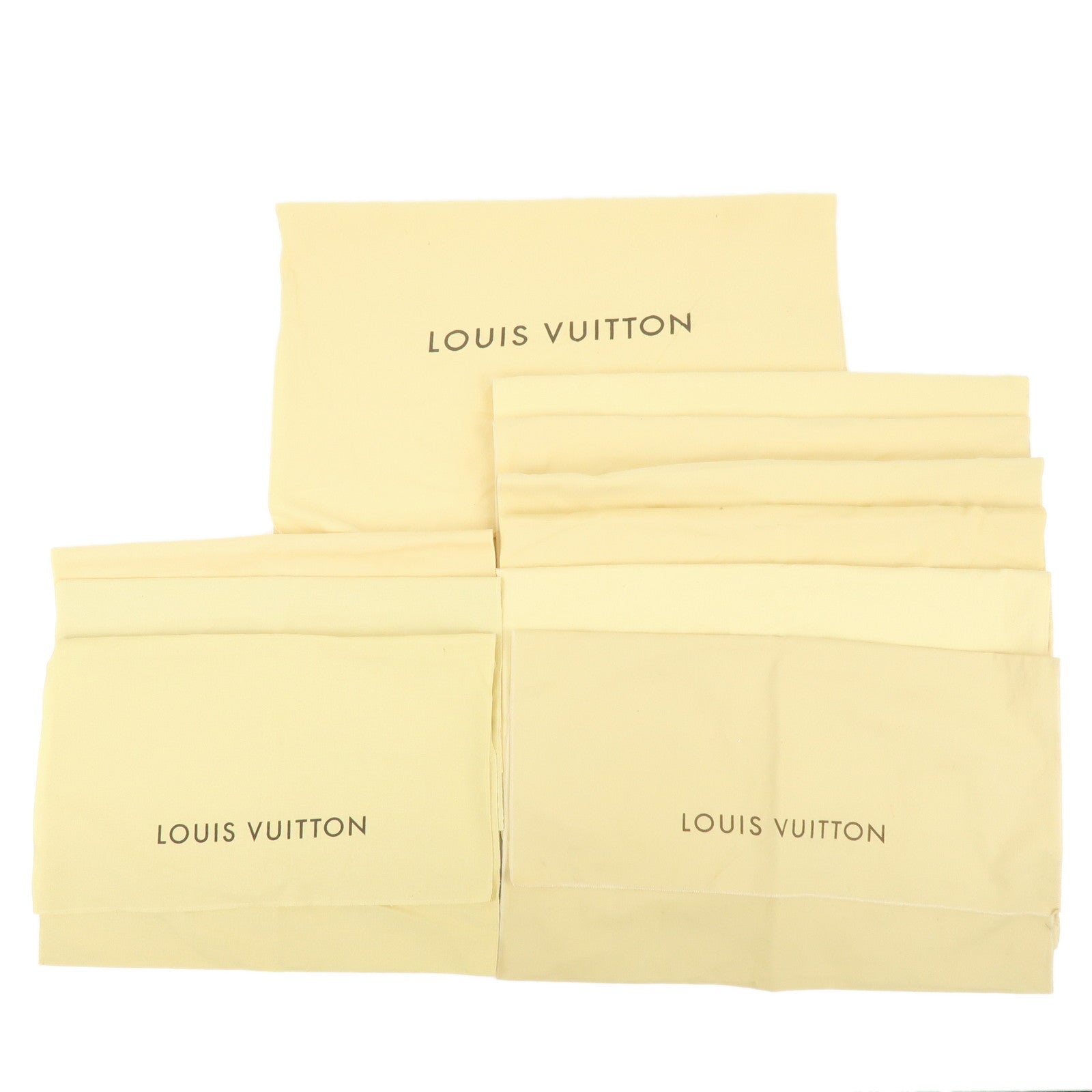 Louis Vuitton Set of 10 Dust Bag Storage Bag Flap Style Beige