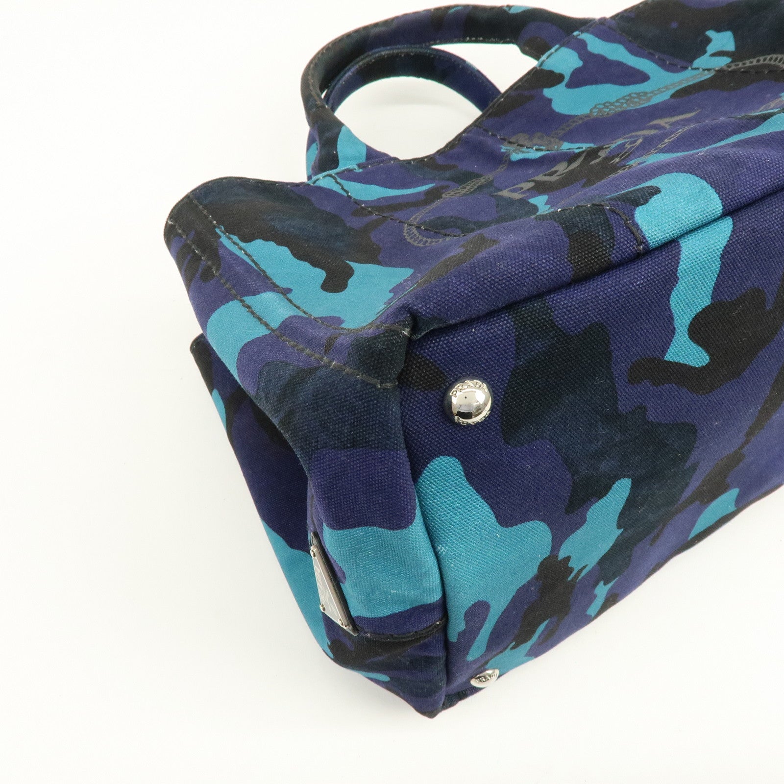 PRADA Triangle Logo Canapa Canvas 2Way Hand Bag Camouflage B2642B
