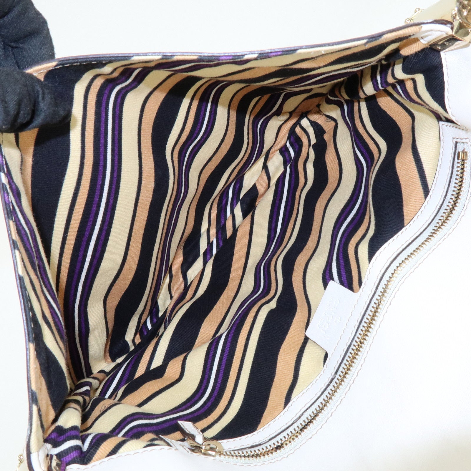 GUCCI Interlocking G Leather Shoulder Bag Ivory 167732