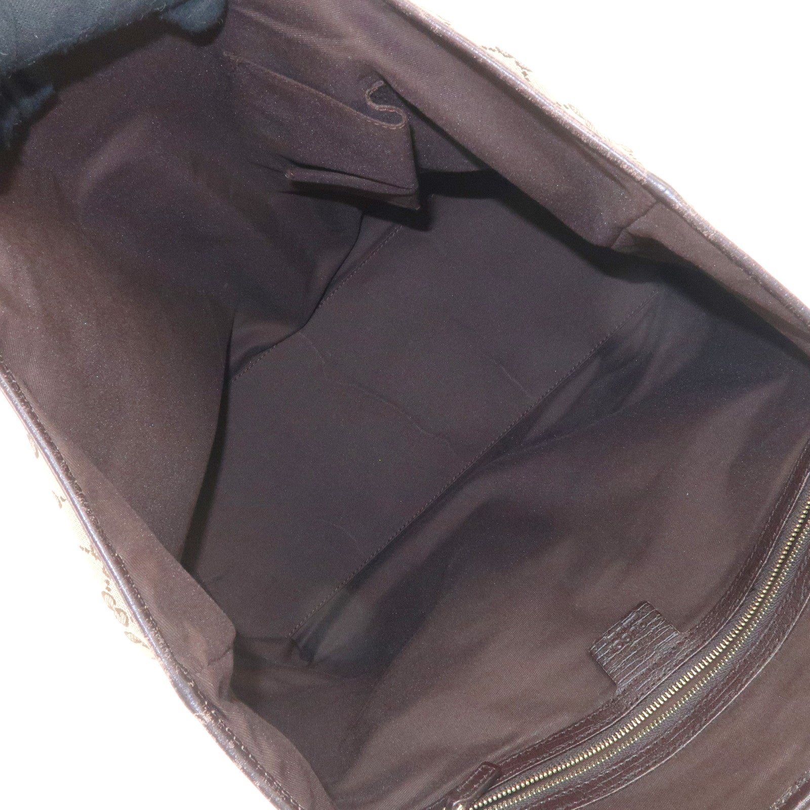 GUCCI Sherry GG Canvas Leather Tote Bag Beige Brown 139260 Used