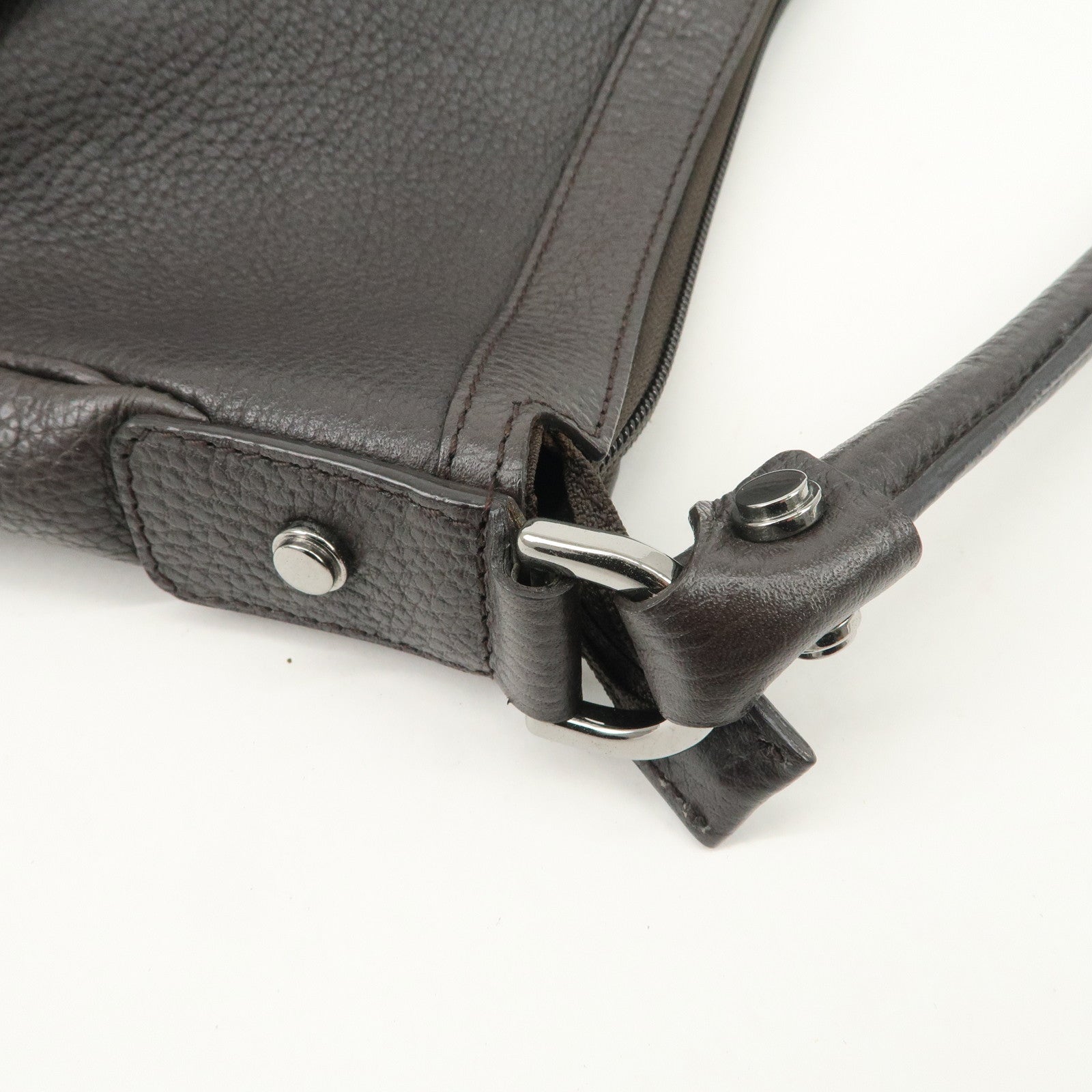 GUCCI Abbey Leather Shoulder Bag Hand Bag Dark Brown 293581 Used