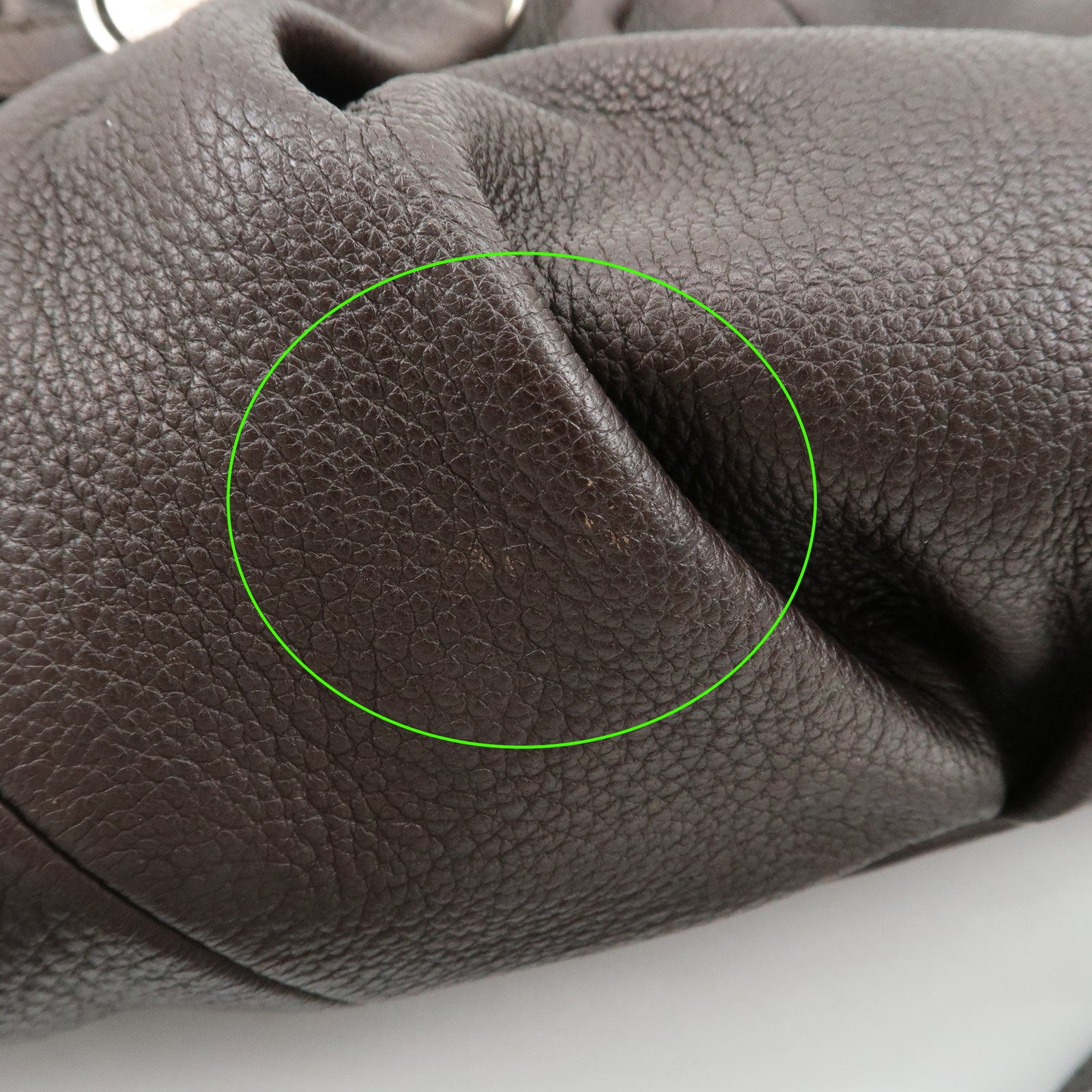 CELINE Macadam Pillow Small Leather 2Way Bag Dark Brown