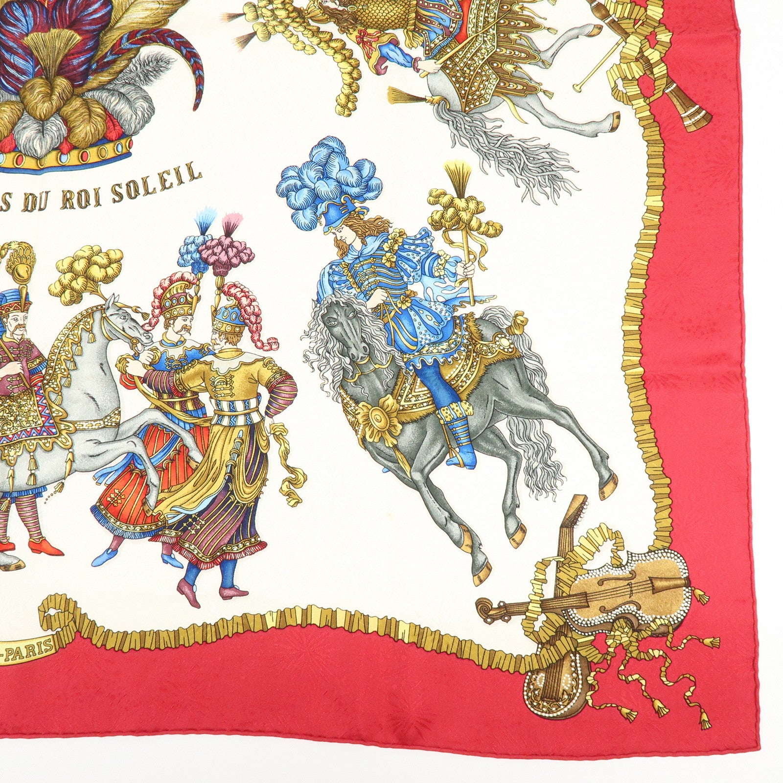 HERMES Carre 90 Set of 2 Silk 100% Scarf Brown Red