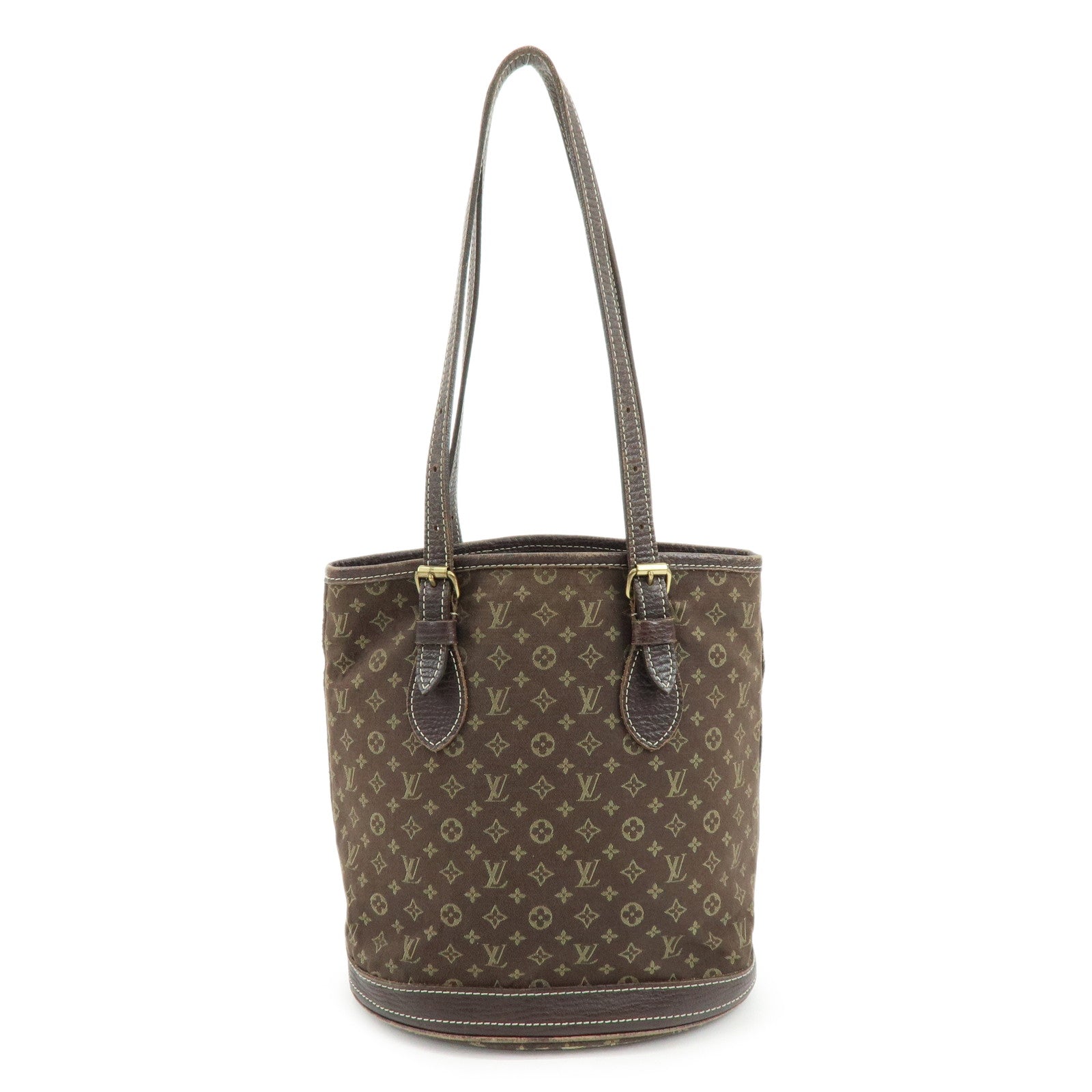 Louis Vuitton Monogram Mini Lin Bucket PM Tote Bag Ebene M95226