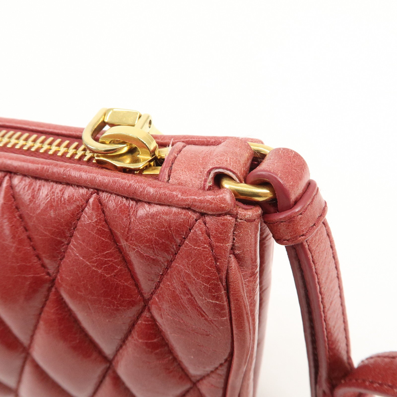 MIU MIU Matelasse Leather MI Clutch Bag Pink 5N1455