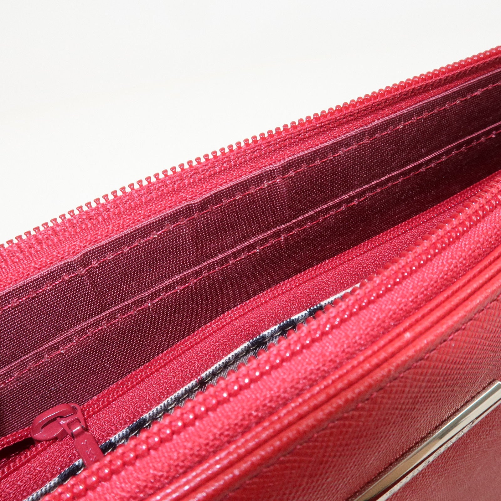 BURBERRY Logo Leather Shoulder Bag Hand Bag Red