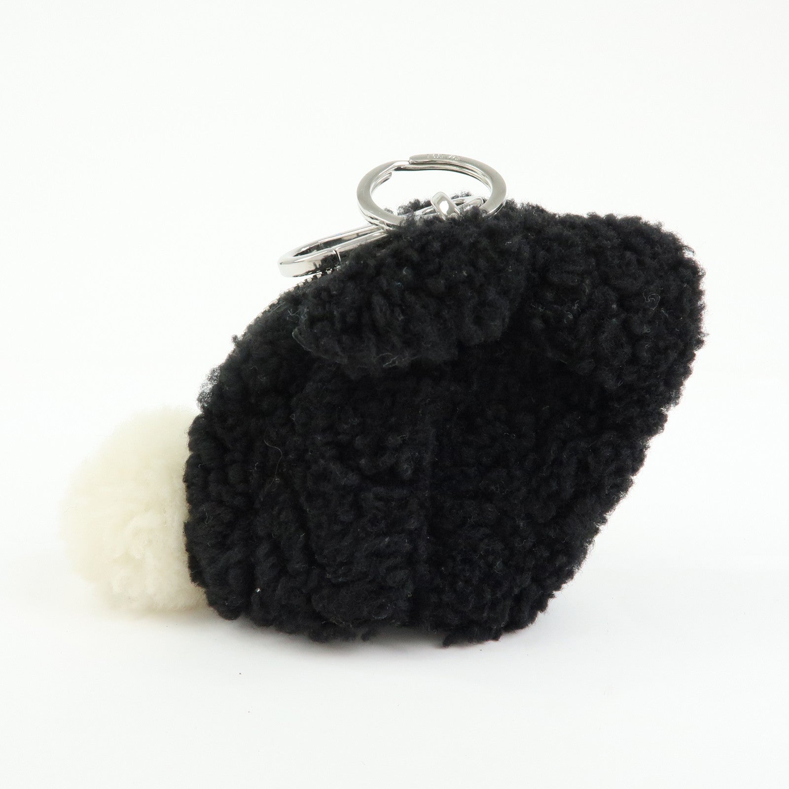 LOEWE Leather Rabbit Coin Case Coin Purse Black White