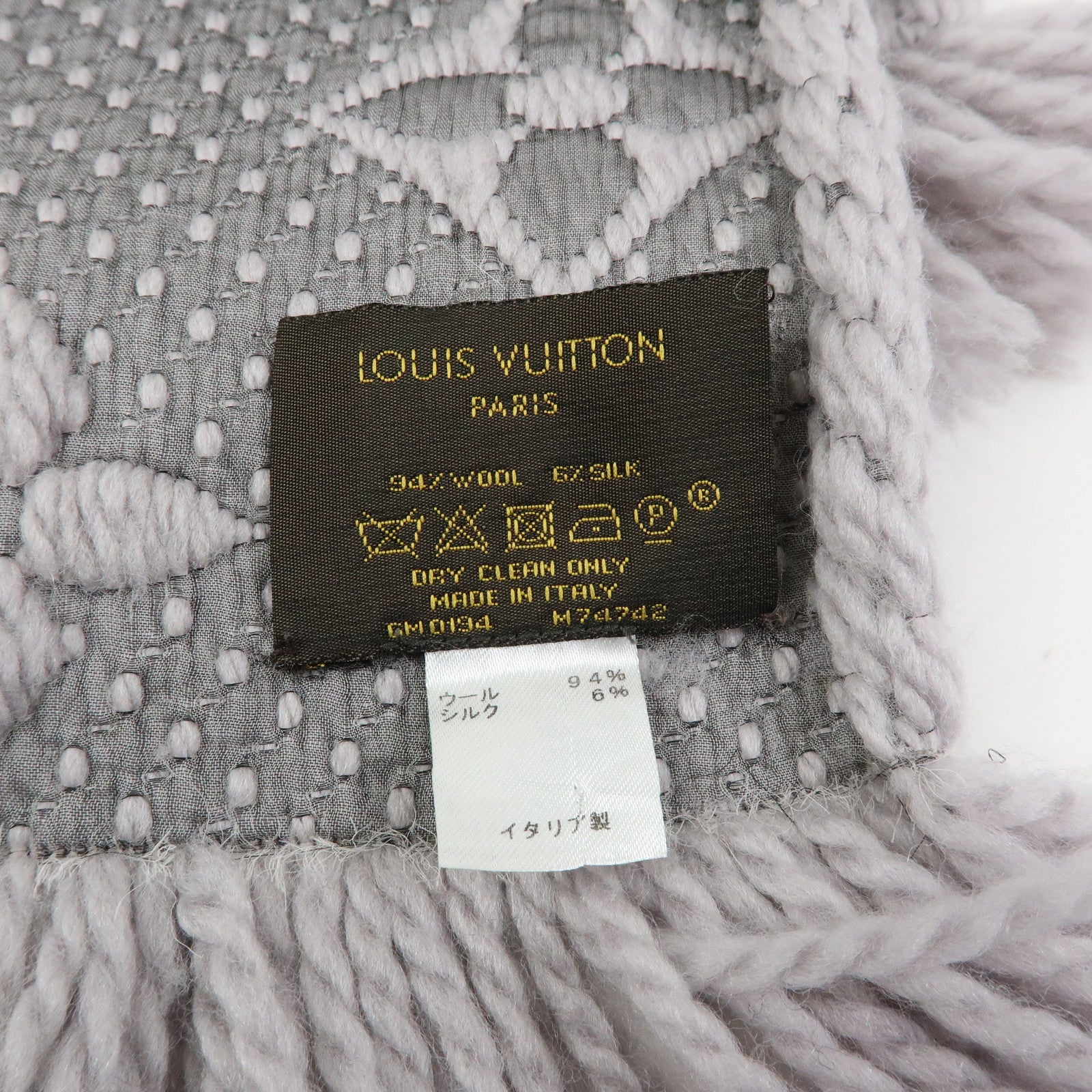 Louis Vuitton Monogram Escharp Logo Mania Wool Silk Scarf M74742