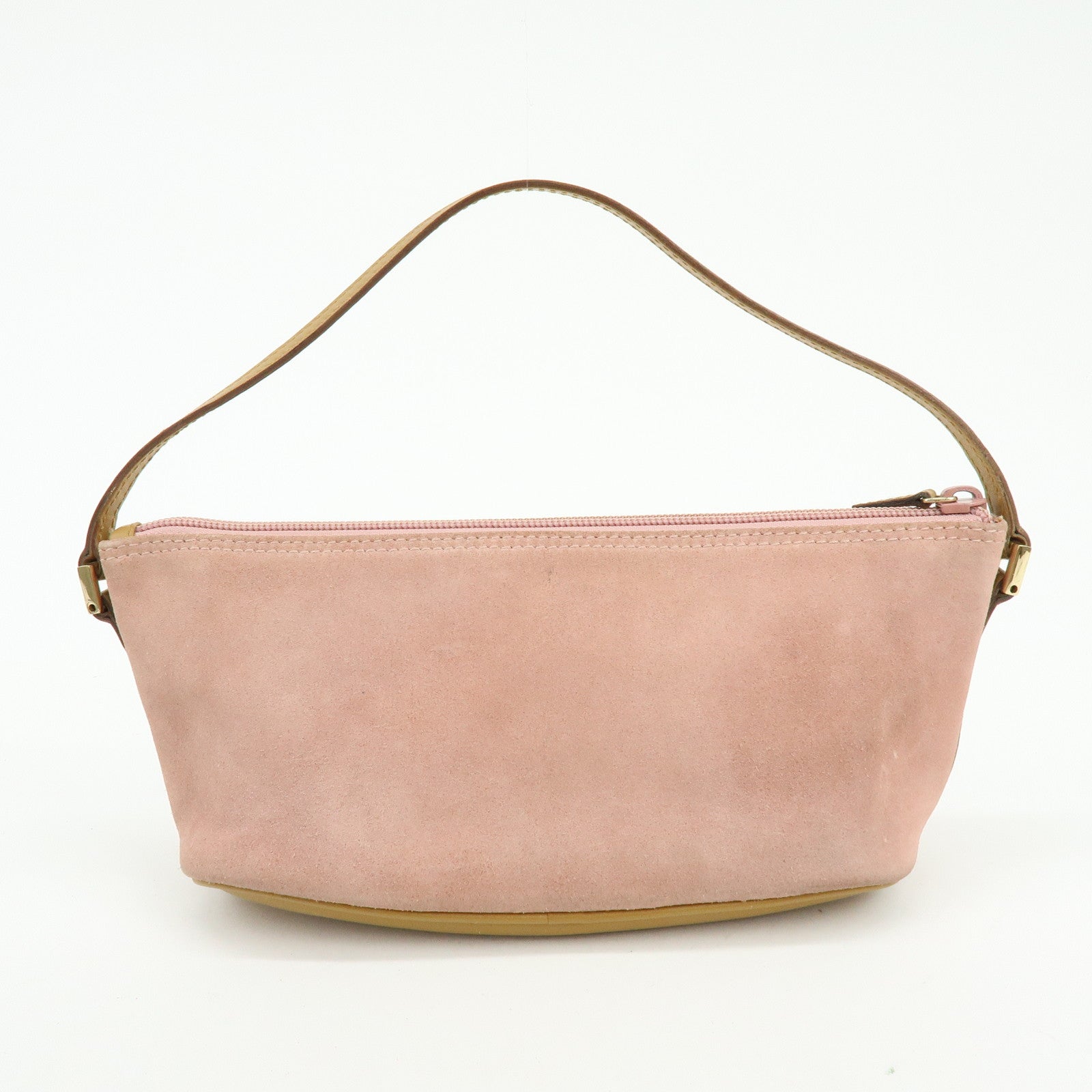 GUCCI Boat Bag Suede Leather Accessory Pouch Hand Bag Pink 039.1103