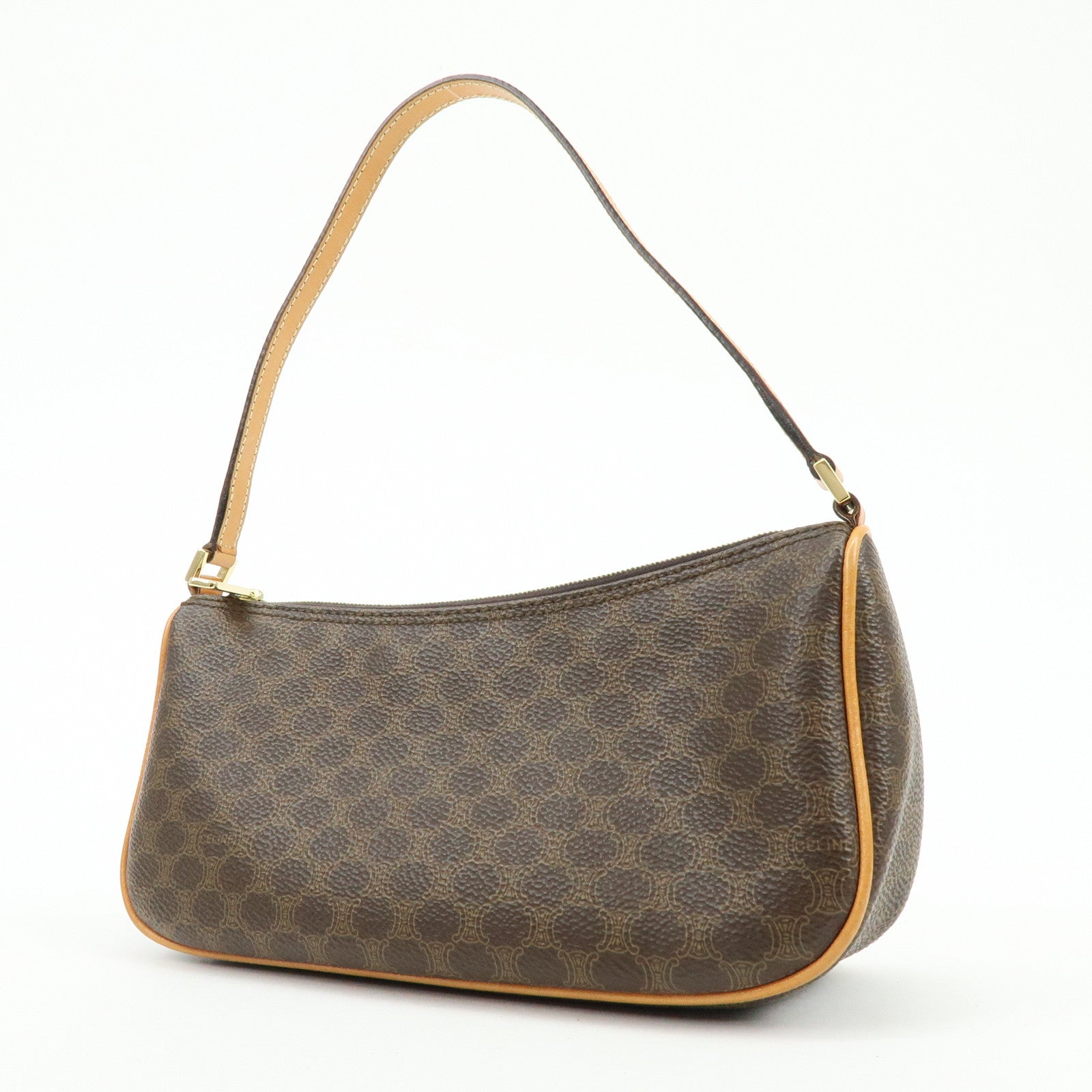 CELINE Macadam PVC Leather Shoulder Bag Hand bag Brown