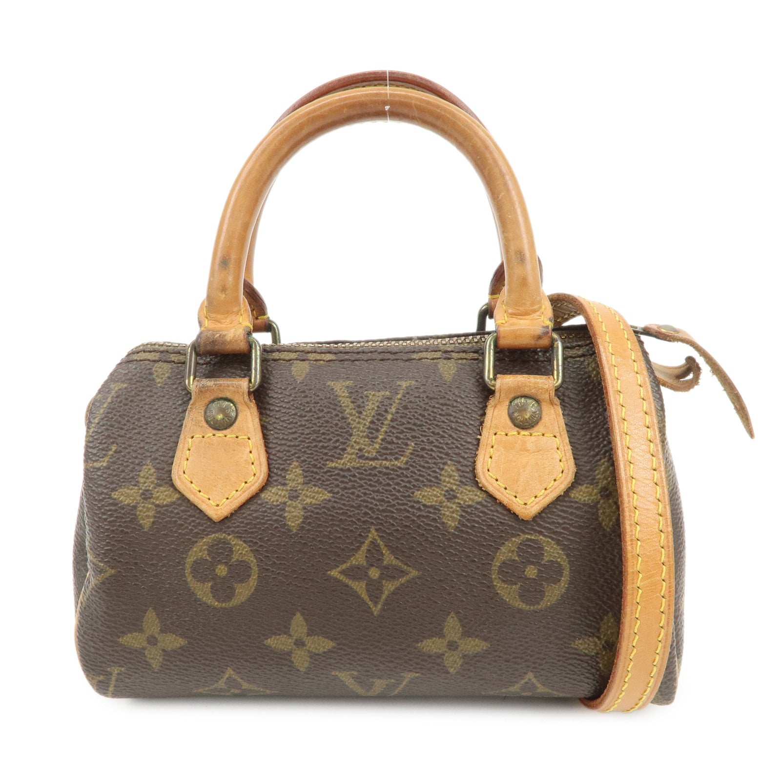 Louis Vuitton Monogram Mini Speedy Hand Shoulder Bag Brown M41534
