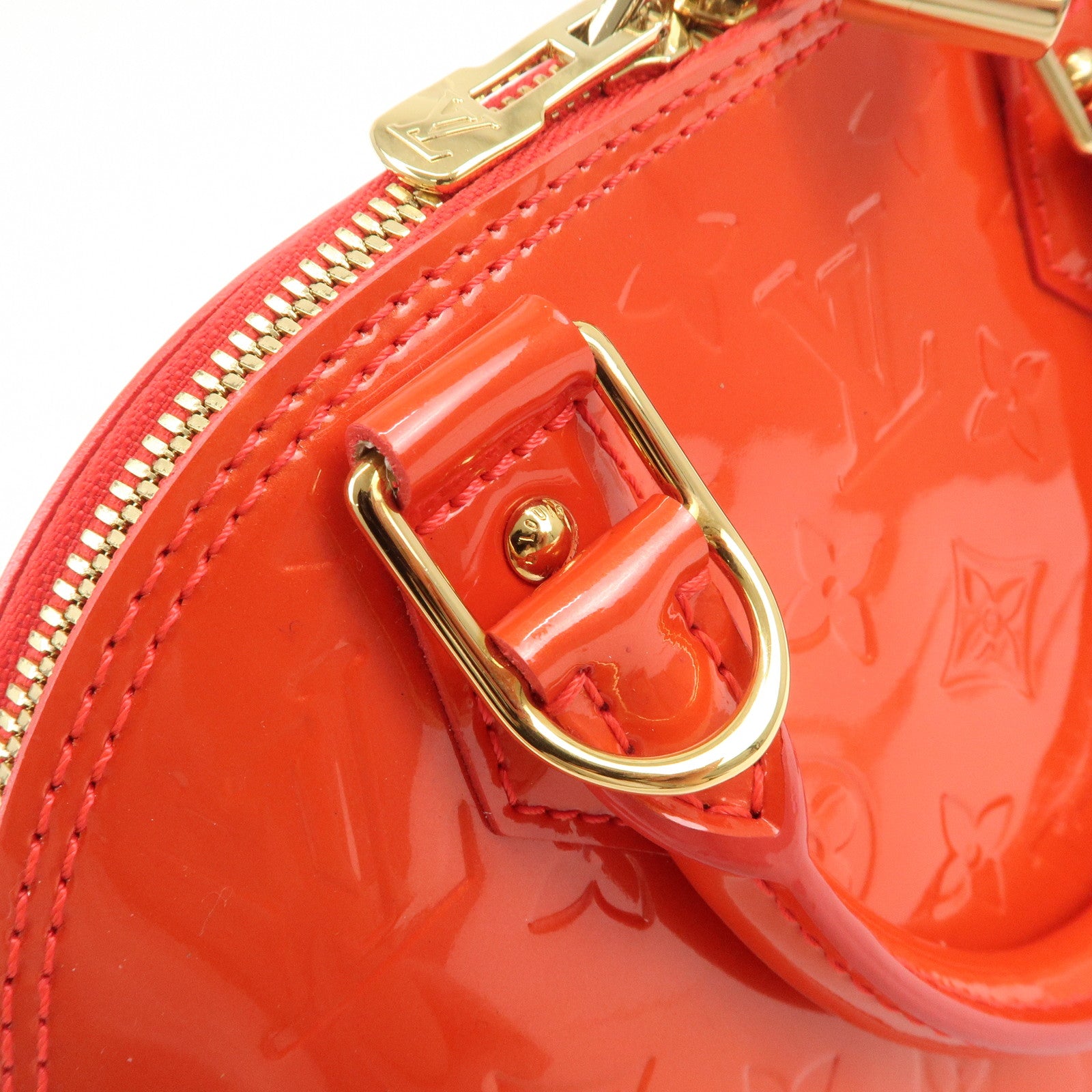 Louis Vuitton Monogram Vernis Alma BB 2Way Hand Bag Rouge M91698 Used