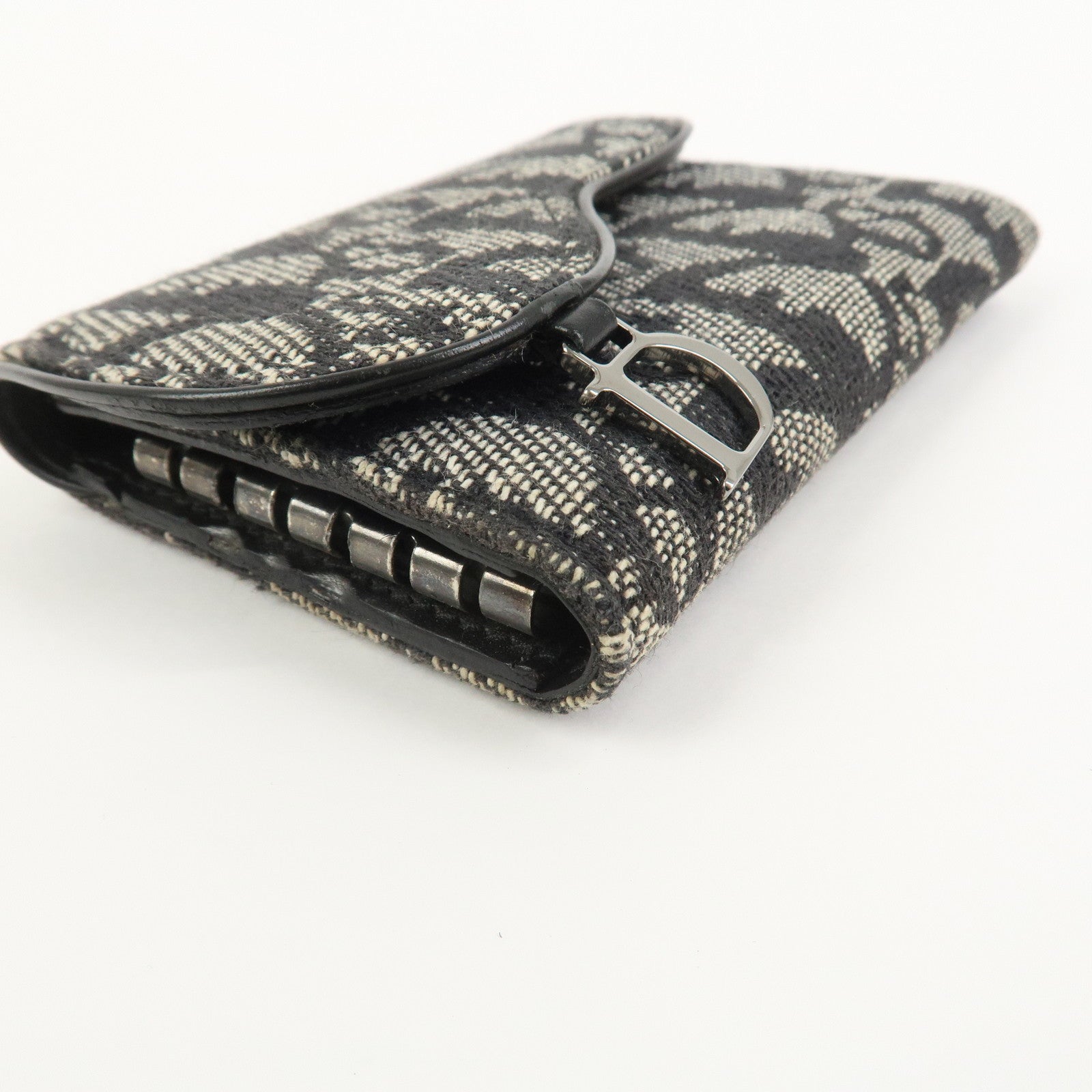 Christian Dior Trotter Jacguard Canvas Saddle 6 Rings Key Case