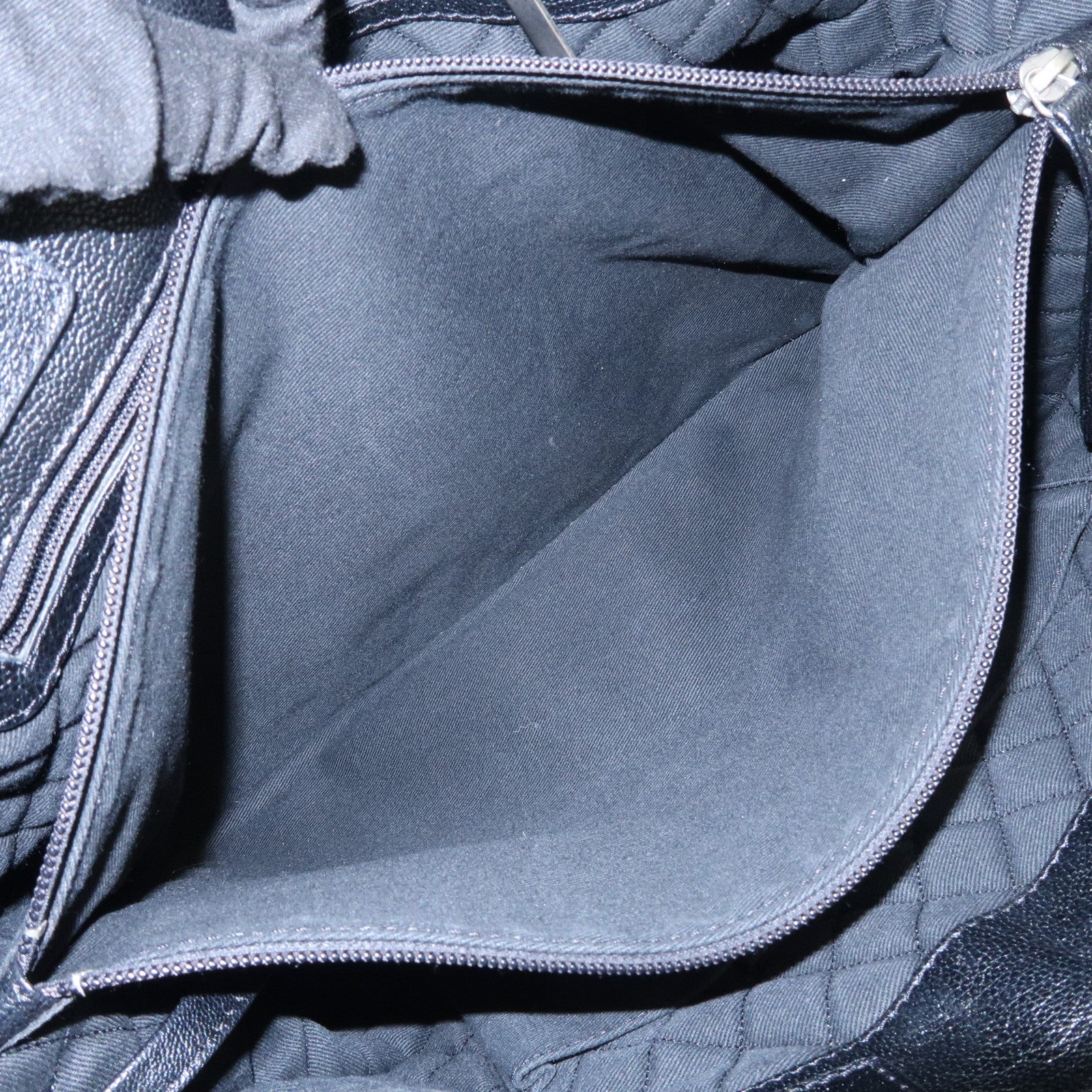 CHANEL COCO Mark Calf Leather Punching Tote Bag Black A33936 Used