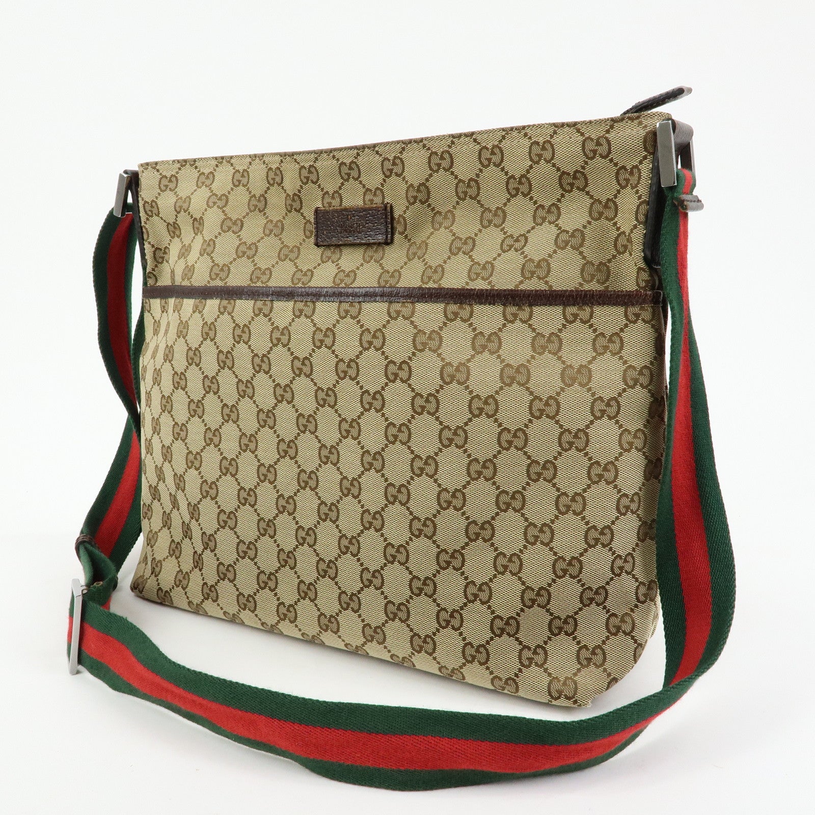 GUCCI Sherry GG Canvas Leather Shoulder Crossbody Bag Beige189751