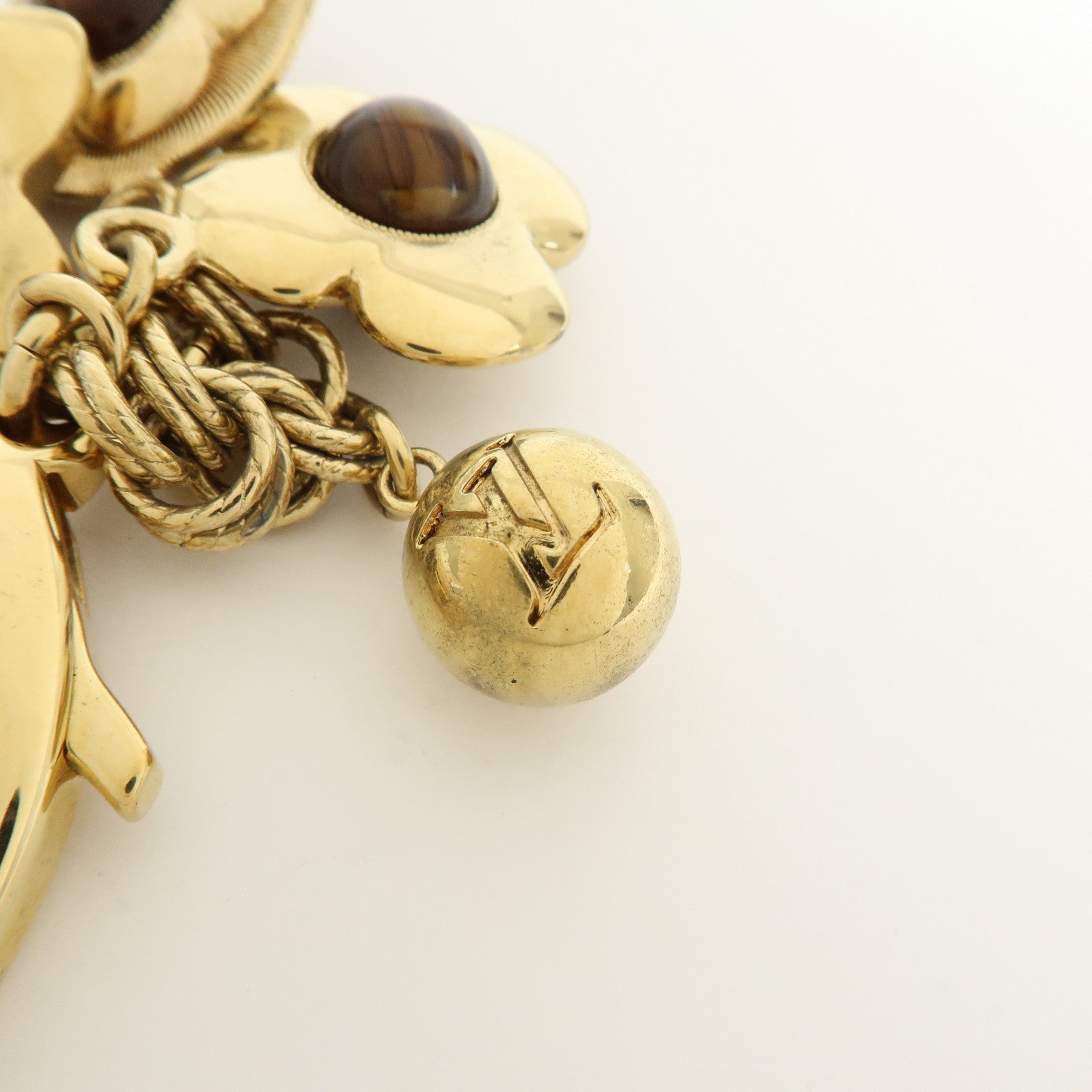 Louis Vuitton Metal Bijou Sac Tresor Bag Charm Gold Brown M66349