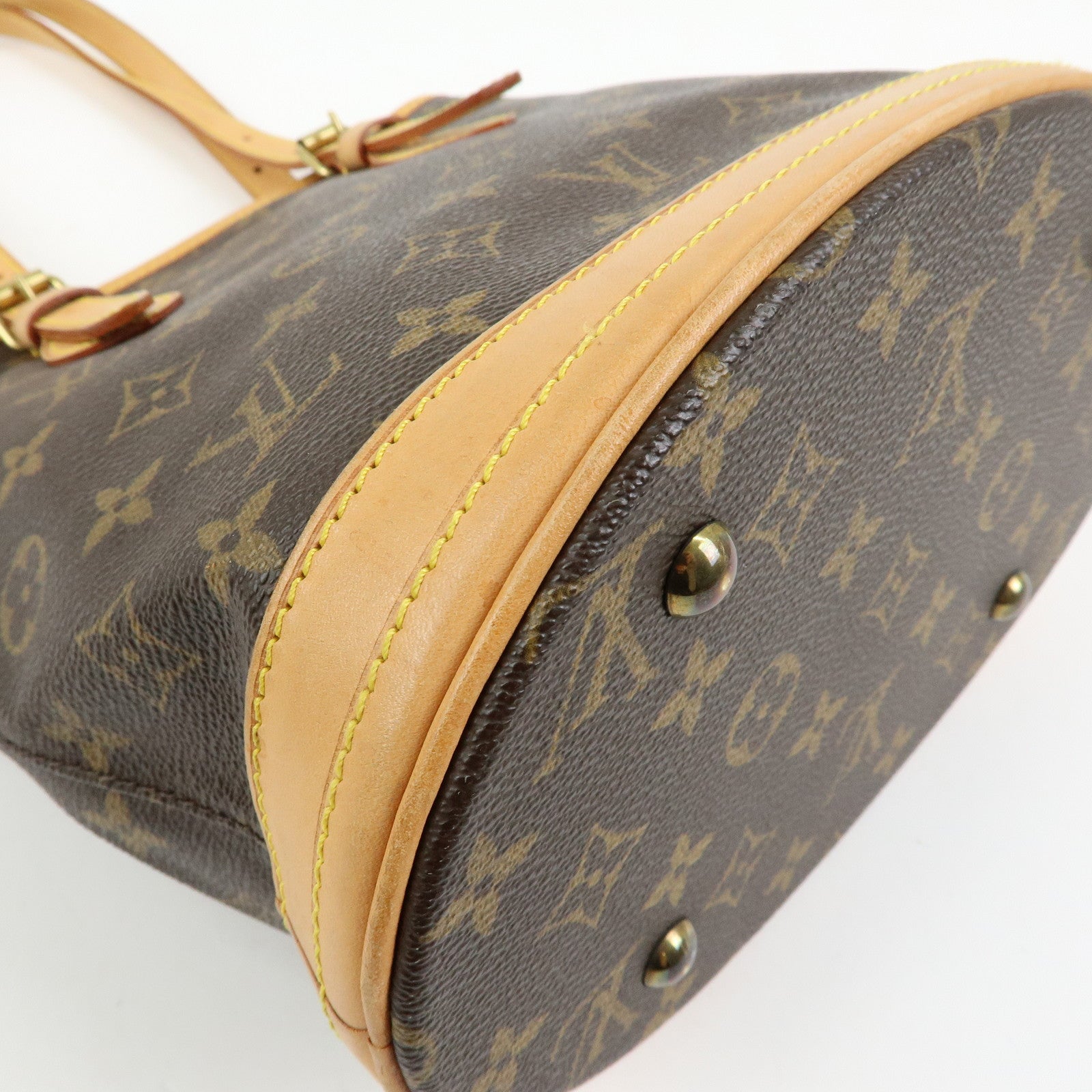 Louis Vuitton Monogram Canvas Bucket PM Hand Bag Brown M42238