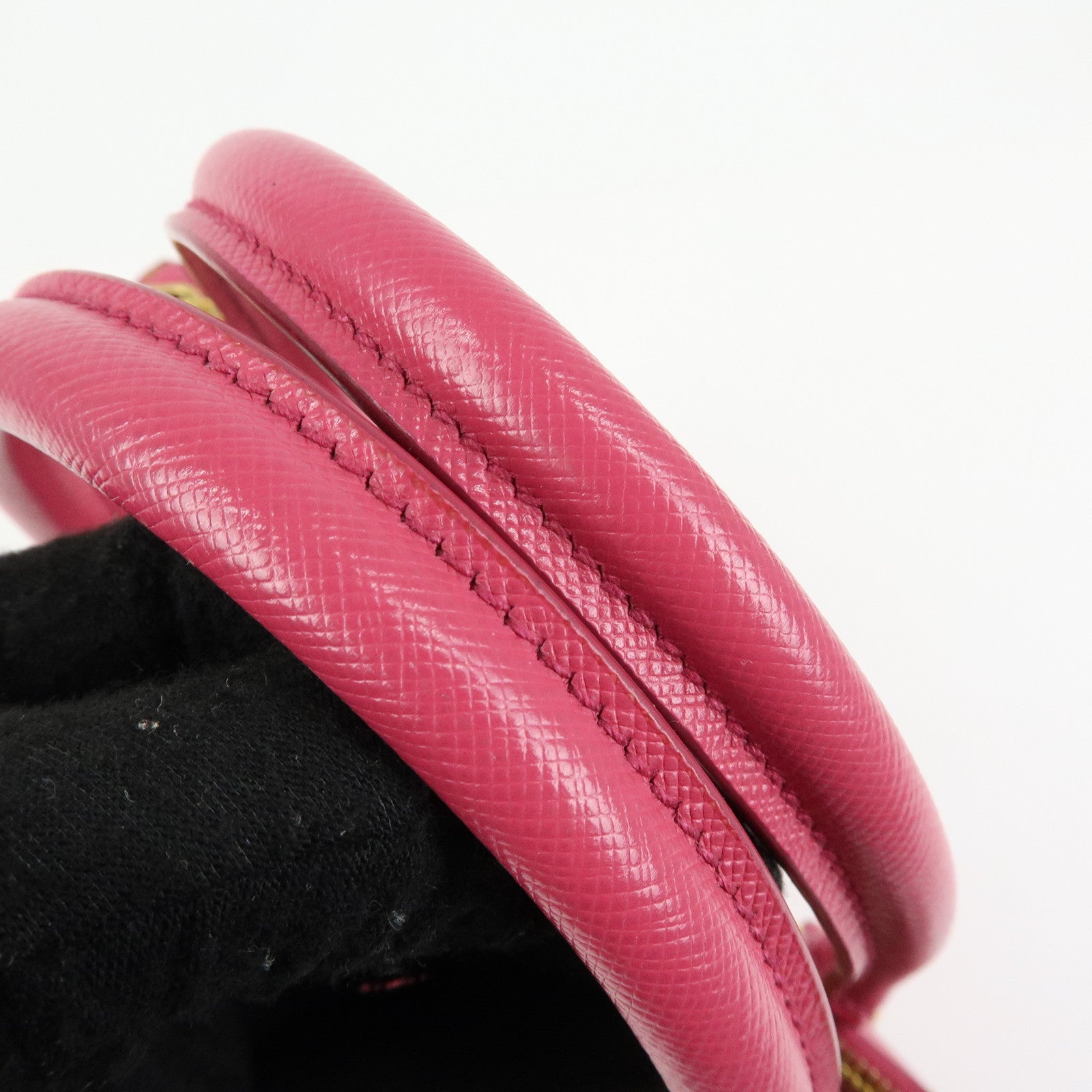 PRADA Triangle Logo Saffiano Leather 2Way Hand Bag Pink BN1801