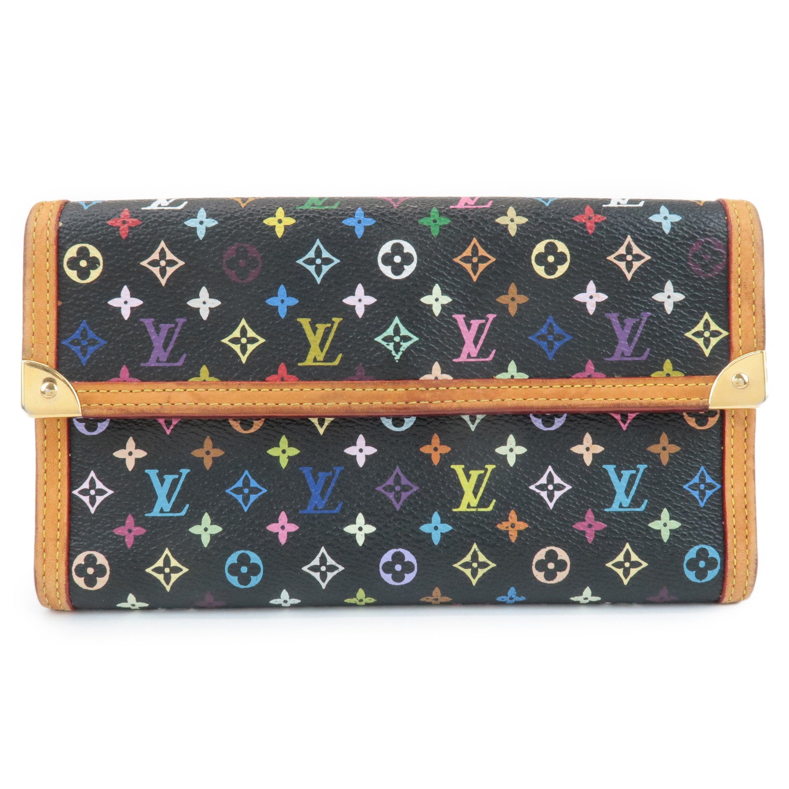 Louis Vuitton Monogram Multicolor Porte Trezor International Wallet M92658 Used