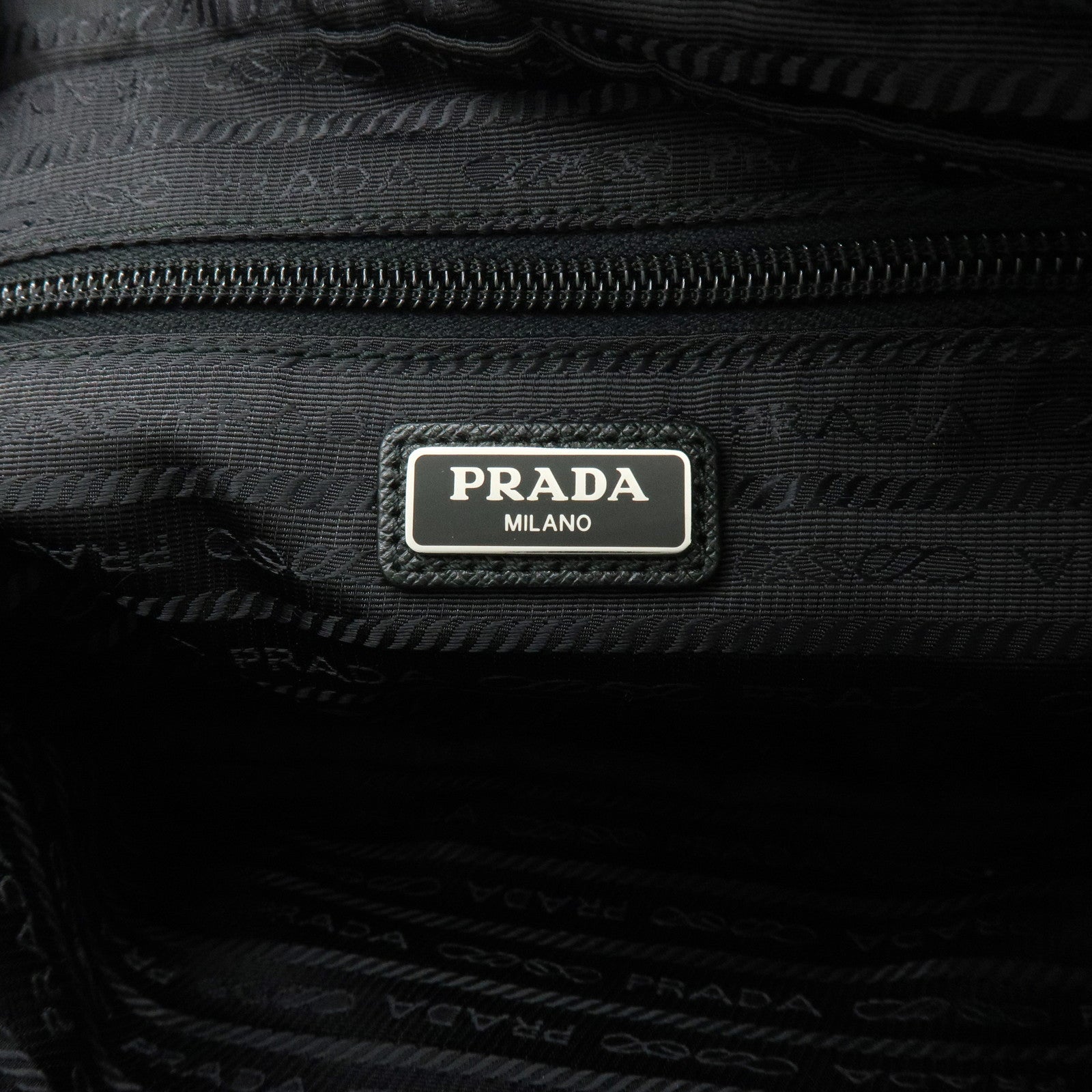 PRADA Triangle Logo Nylon Saffiano Leather Cosmetic Pouch 2NE007